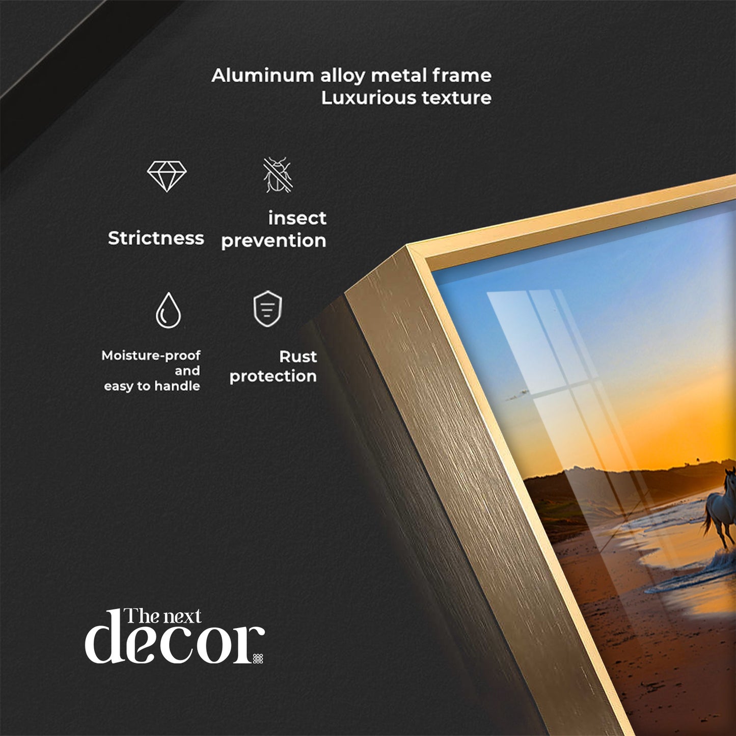 Running horses In Seaside Stallion Premium Acrylic Horizontal Wall Art