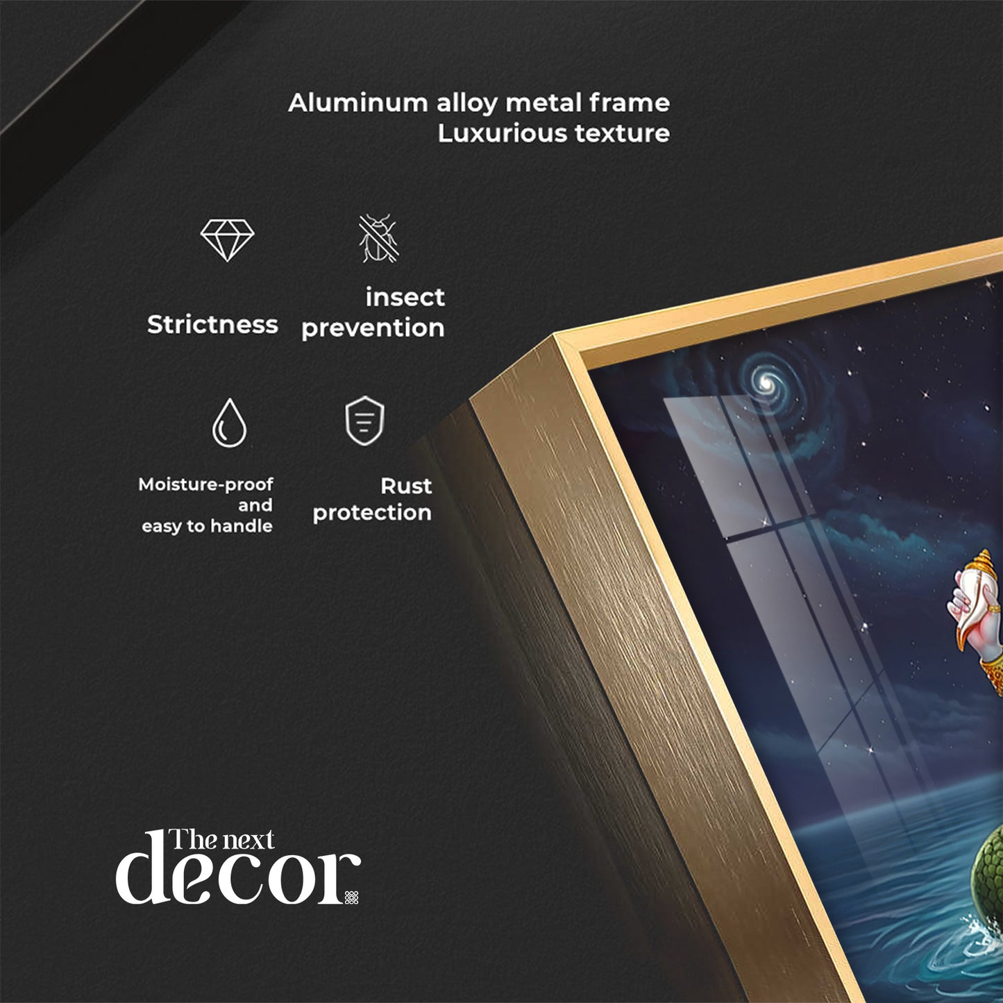 Lord Vishnu on Sheshnag Premium Acrylic Horizontal Wall Art