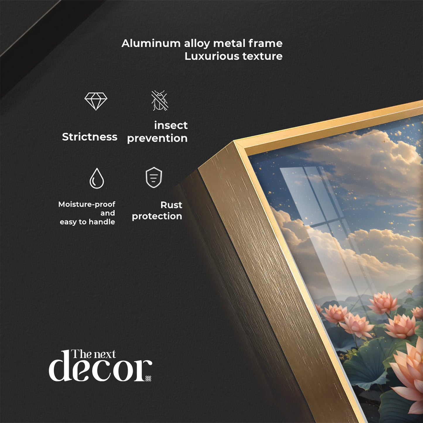 Peaceful Buddha On Lotus Premium Acrylic Horizontal Wall Art