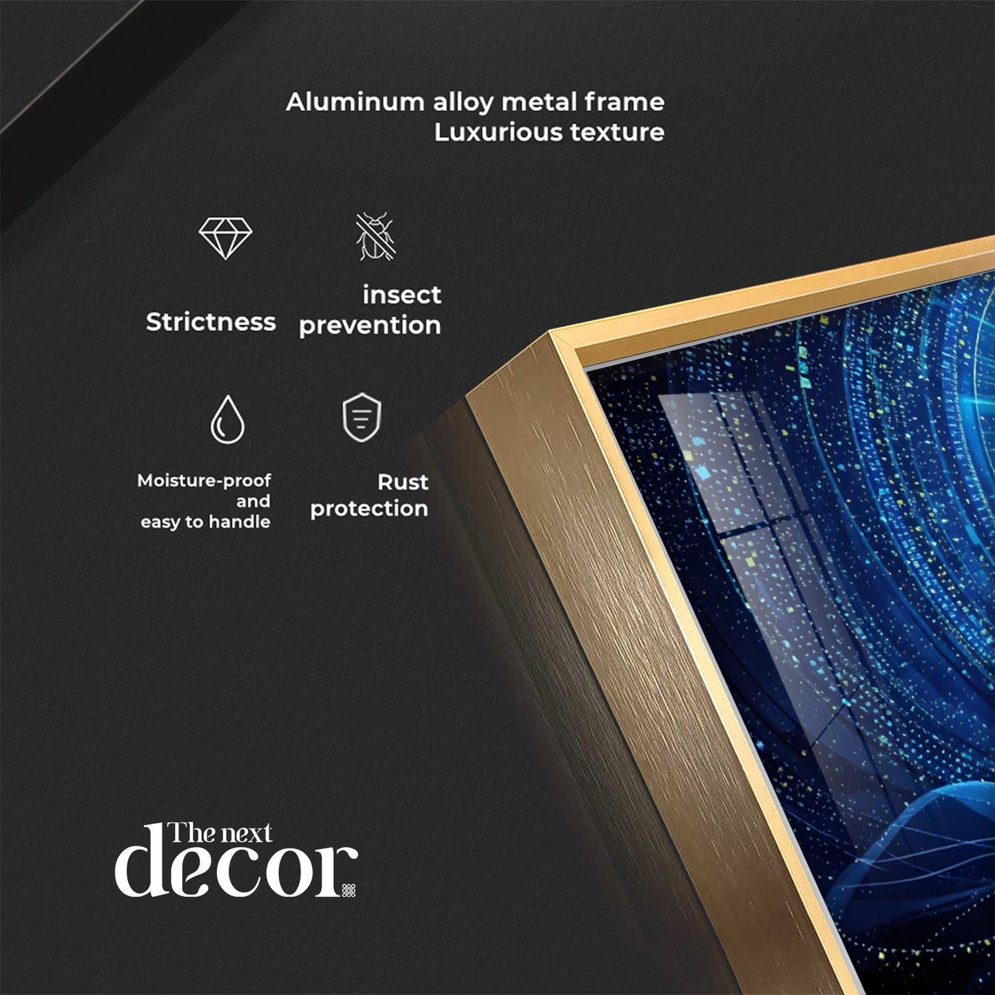 Buddha Bliss In Blue Aura Premium Acrylic Horizontal Wall Art