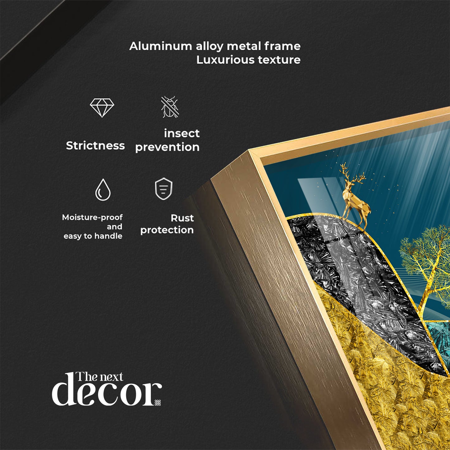 Golden Deer Premium Acrylic Wall Clock