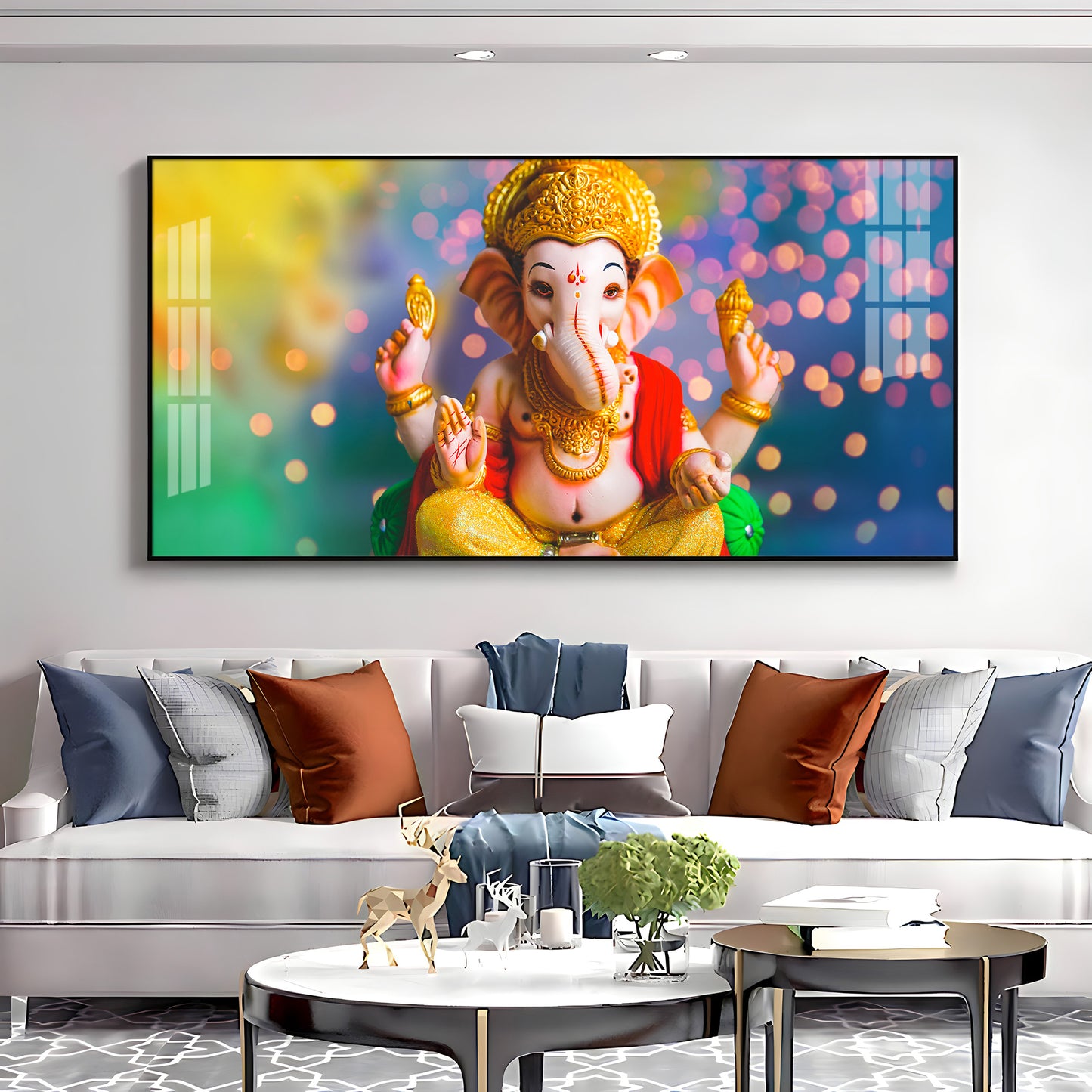 Jai Ganesha Premium Acrylic Horizontal Wall Art
