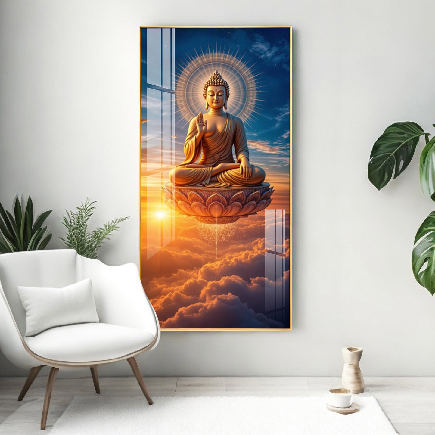 Buddha In The Clouds Premium Acrylic Vertical Wall Art