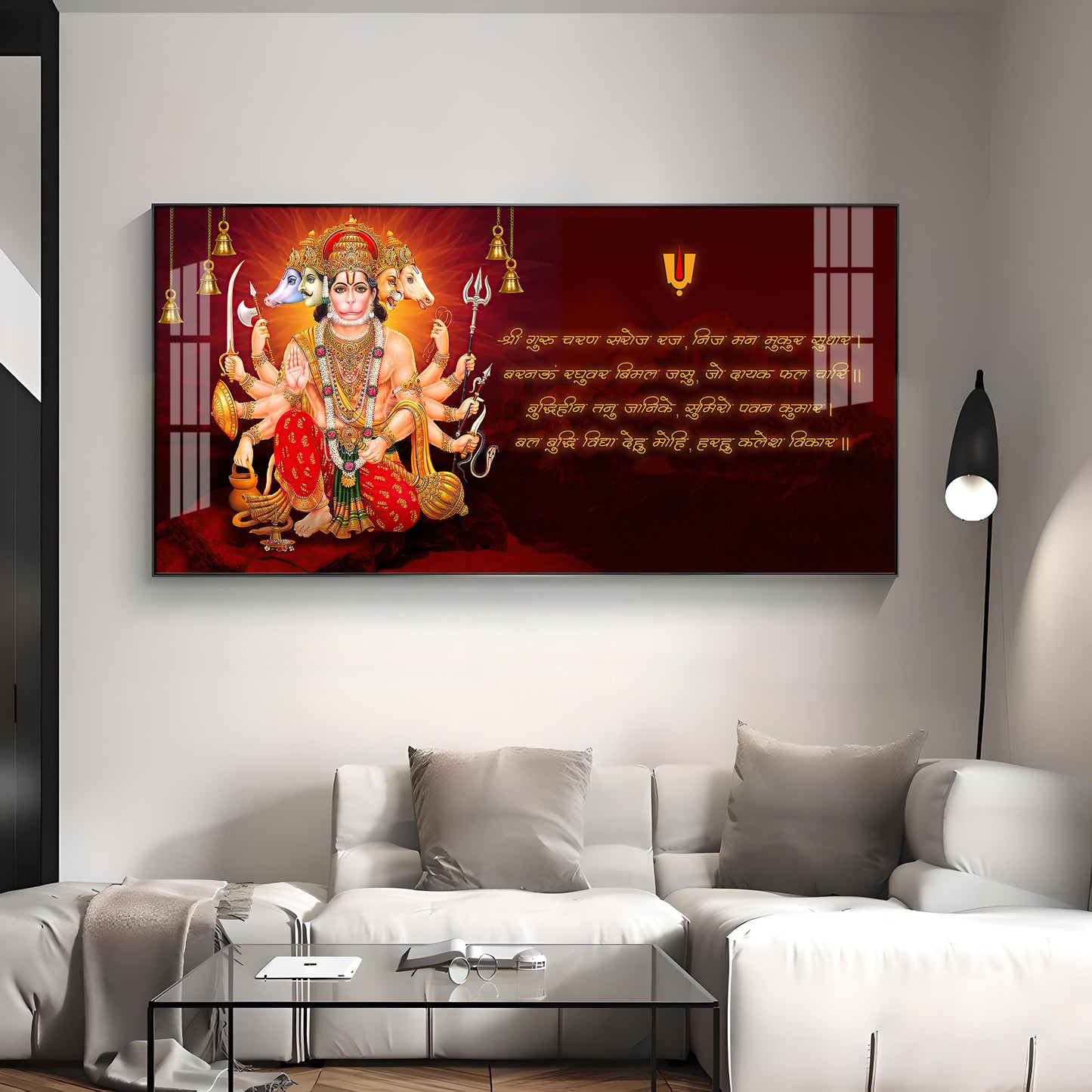 Panchmukhi Hanumanji Premium Acrylic Horizontal Wall Art