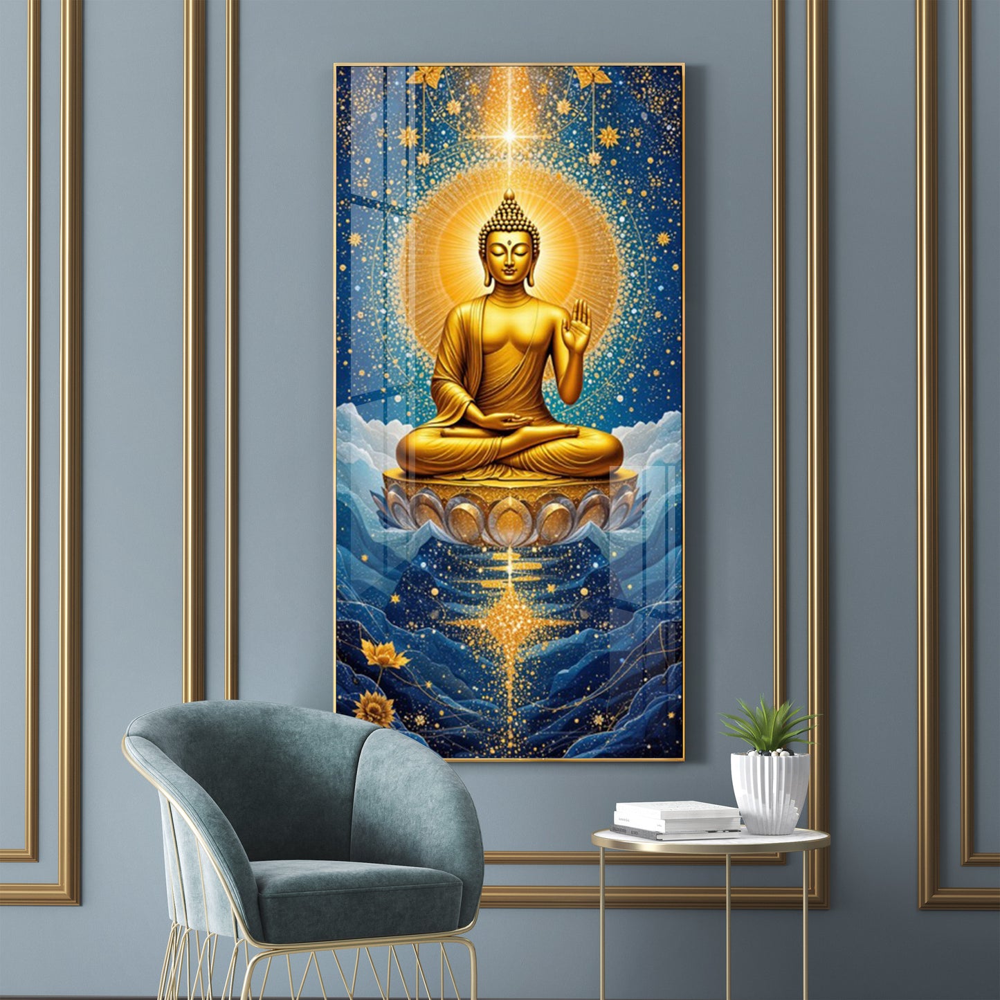 Ethereal Buddha Bliss Premium Acrylic Vertical Wall Art