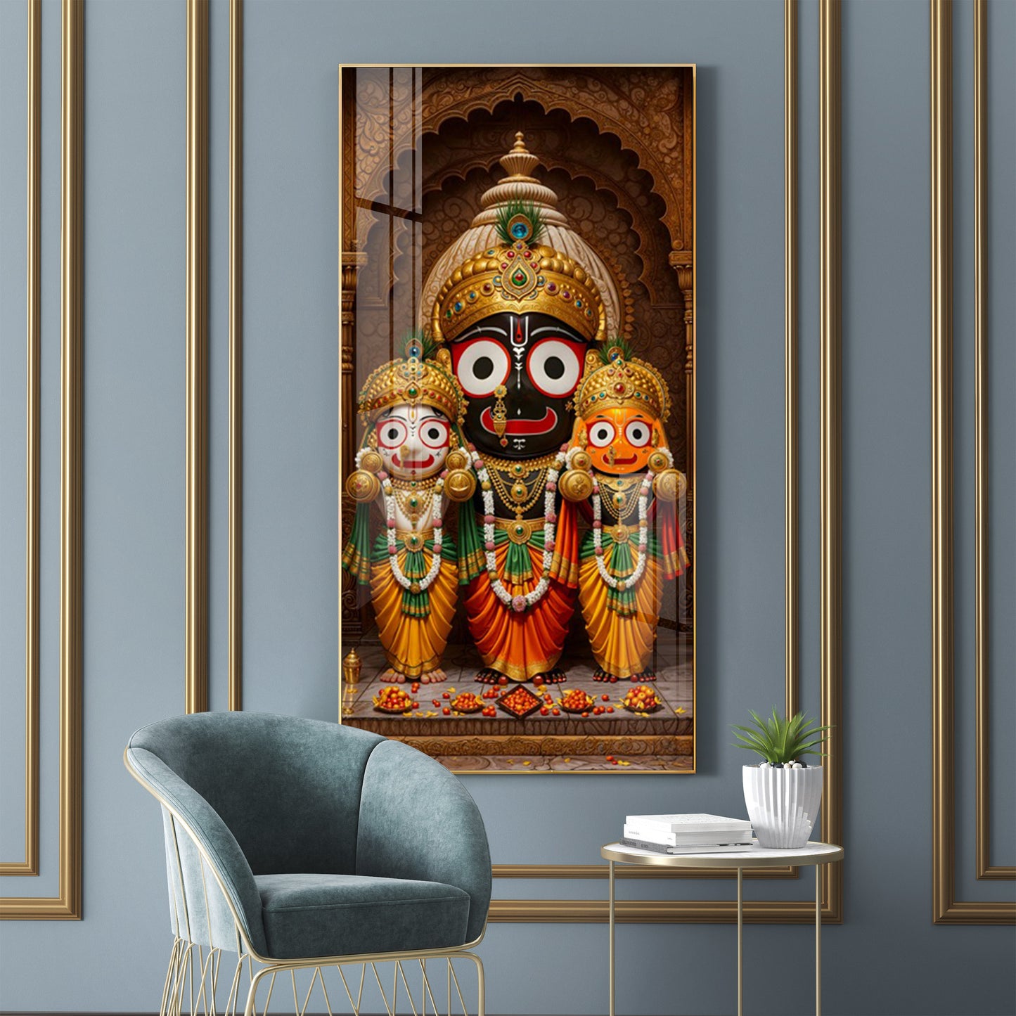 Majestic Lord Jagannath Premium Acrylic Vertical Wall Art