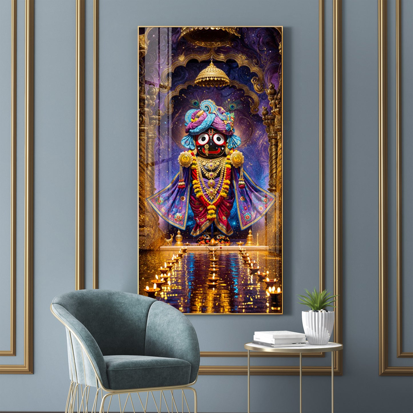 Lord Jagannath Portrait Premium Acrylic Vertical Wall Art