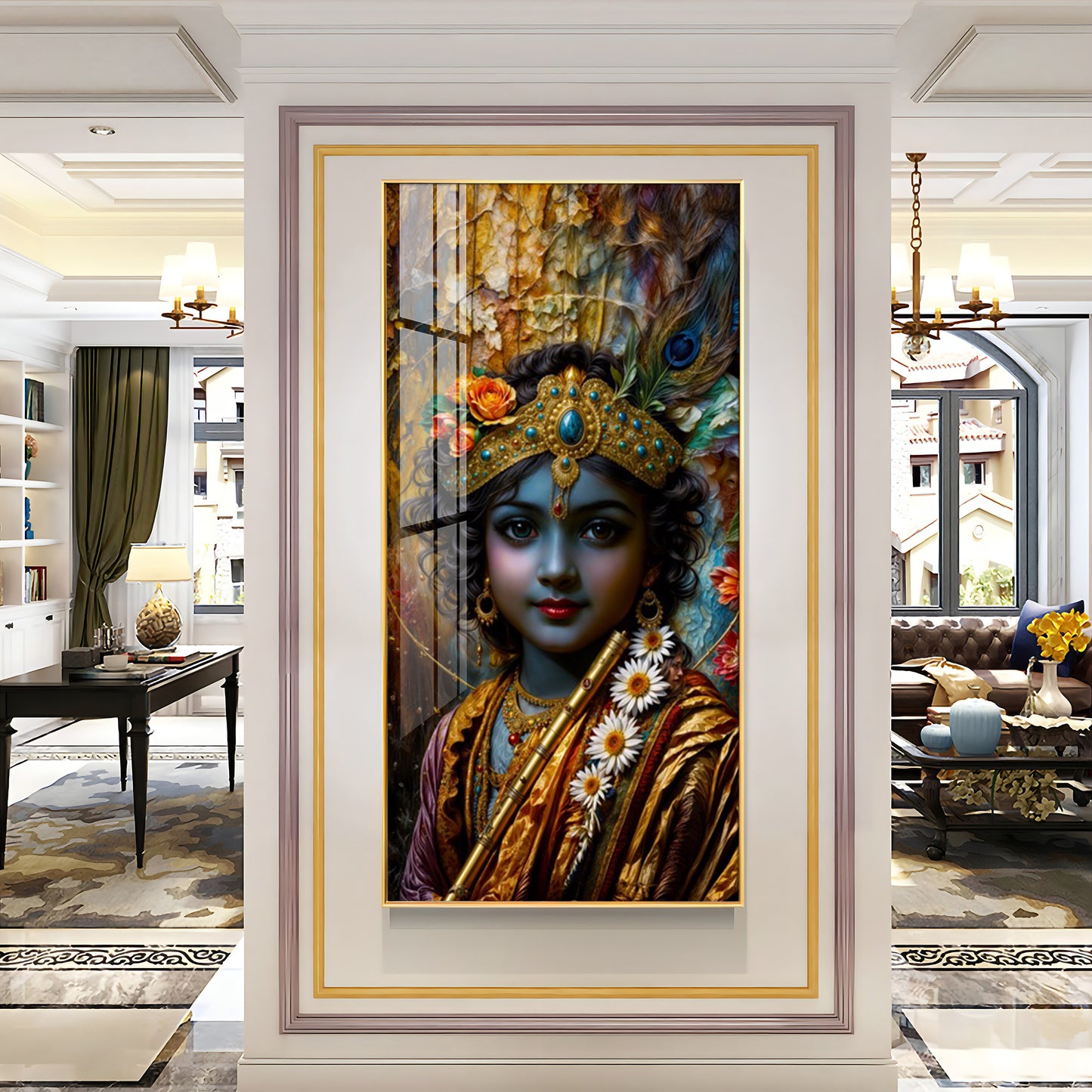 Krishna Essence Premium Acrylic Vertical Wall Art