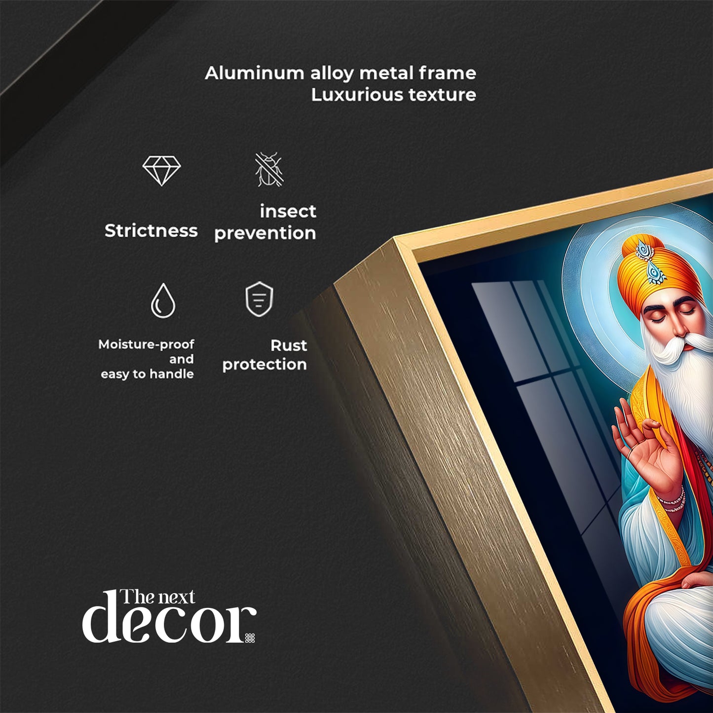 Divine Guru Nanak Dev Ji Premium Acrylic Square Wall Art