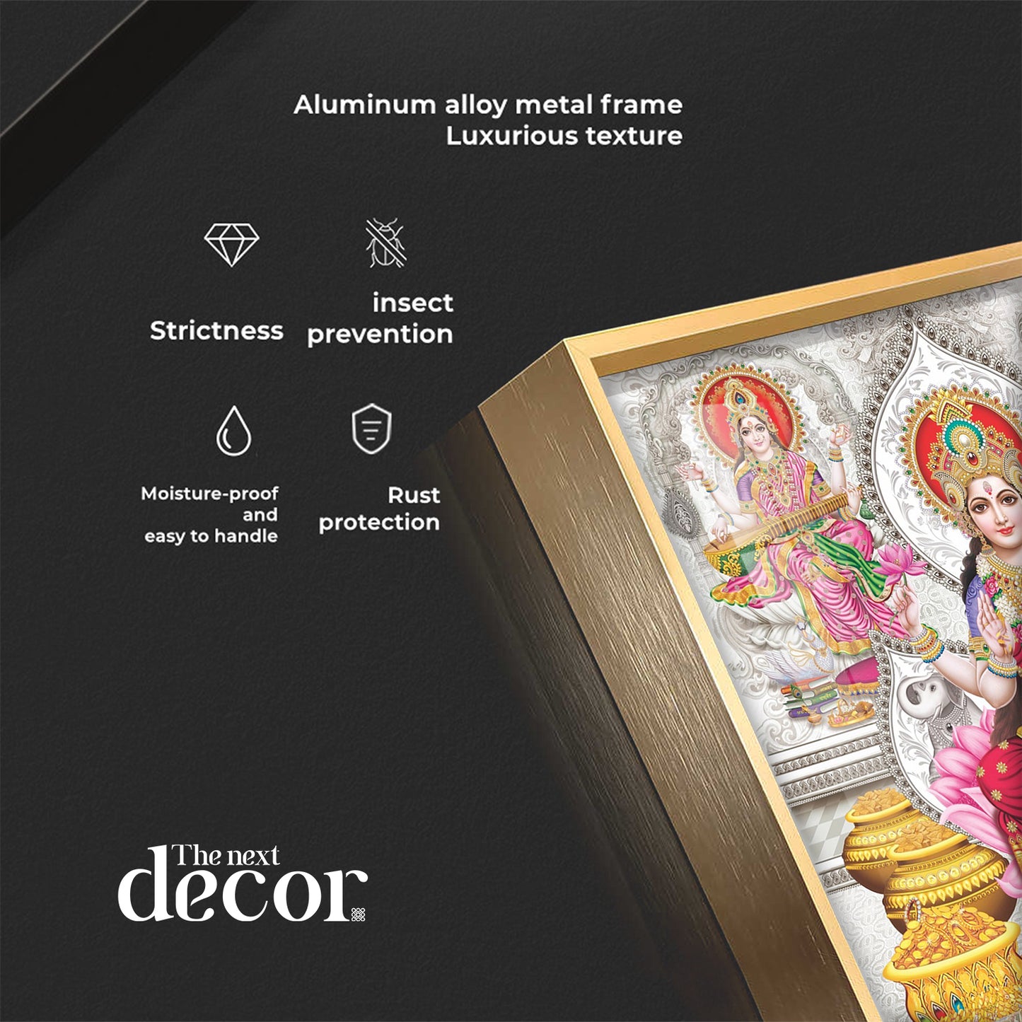 Spiritual Laxmi Ji Premium Acrylic Square Wall Art