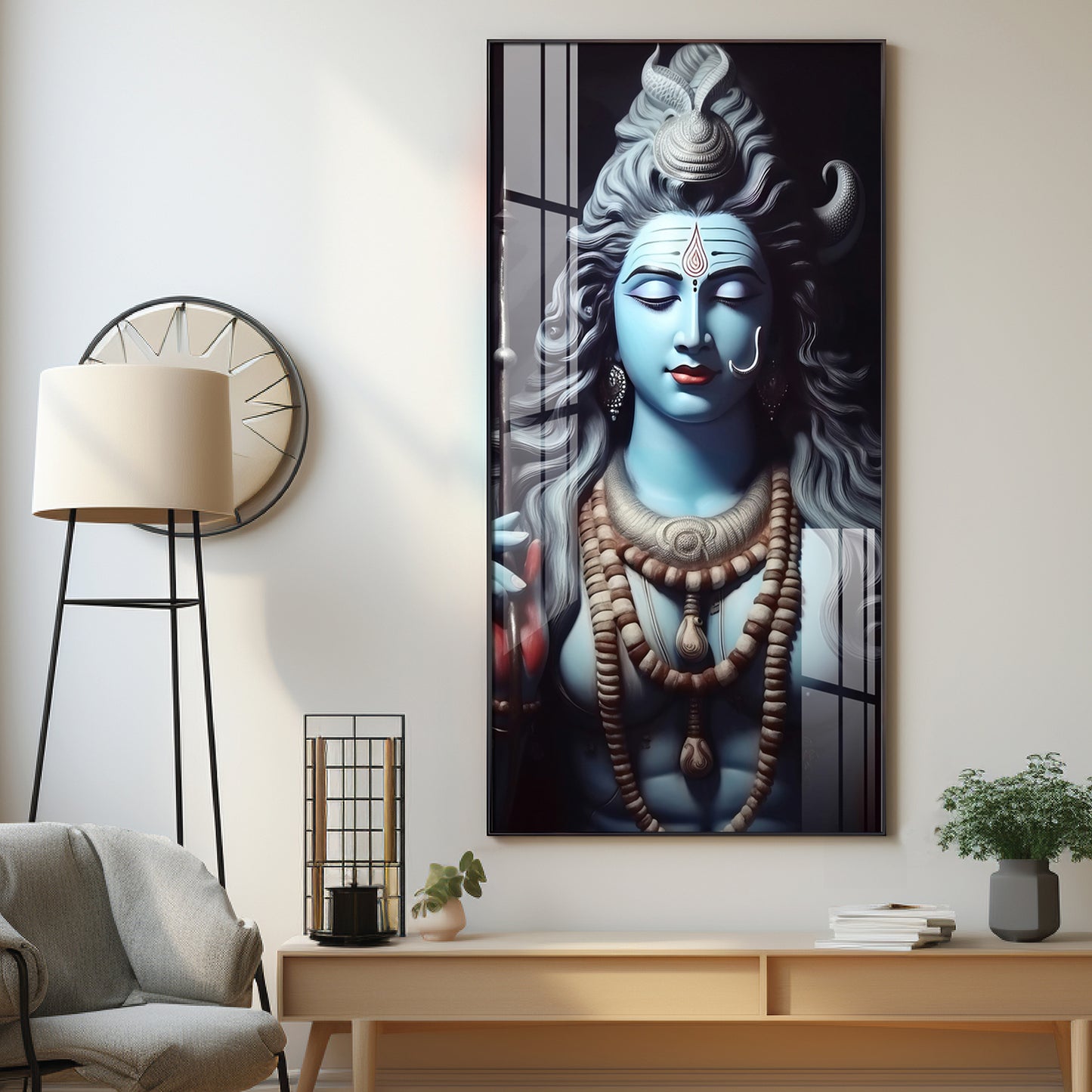 Shiv Shambhu Premium Acrylic Vertical Wall Art