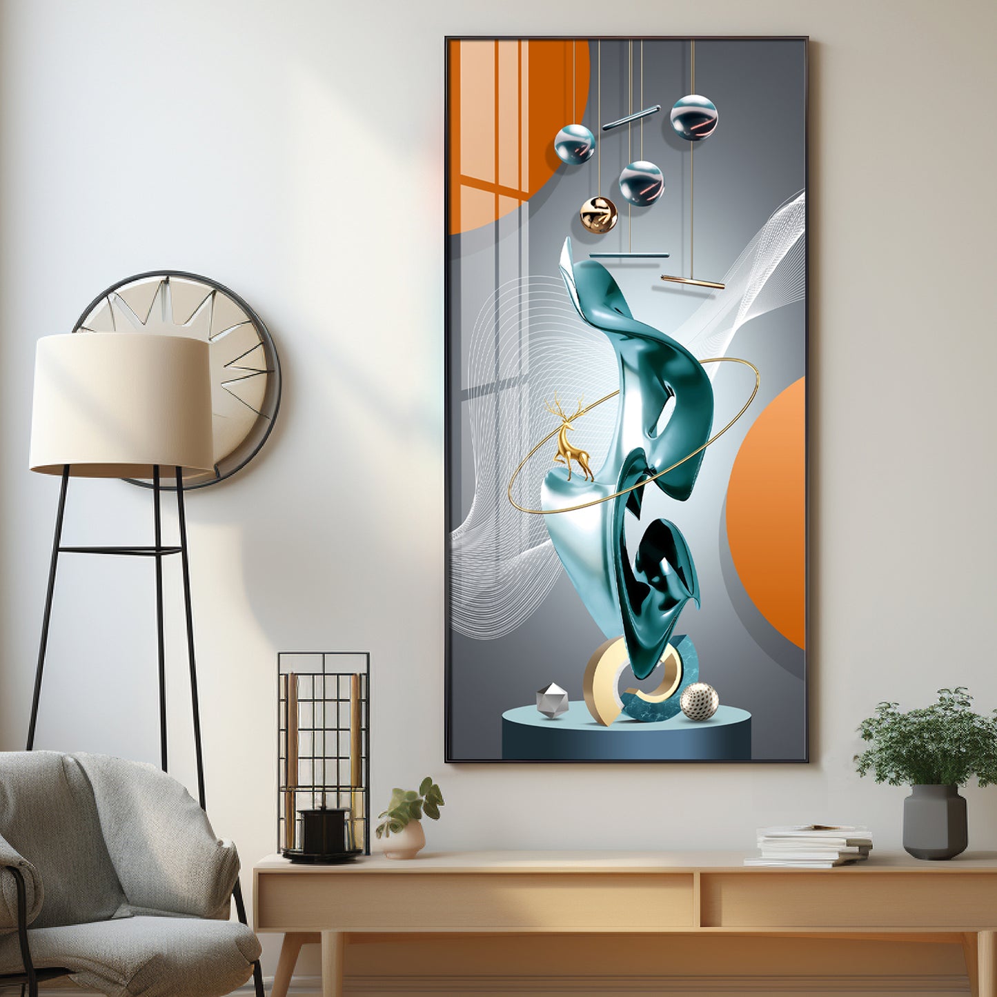 Luxury Abstract Art Premium Acrylic Vertical Wall Art