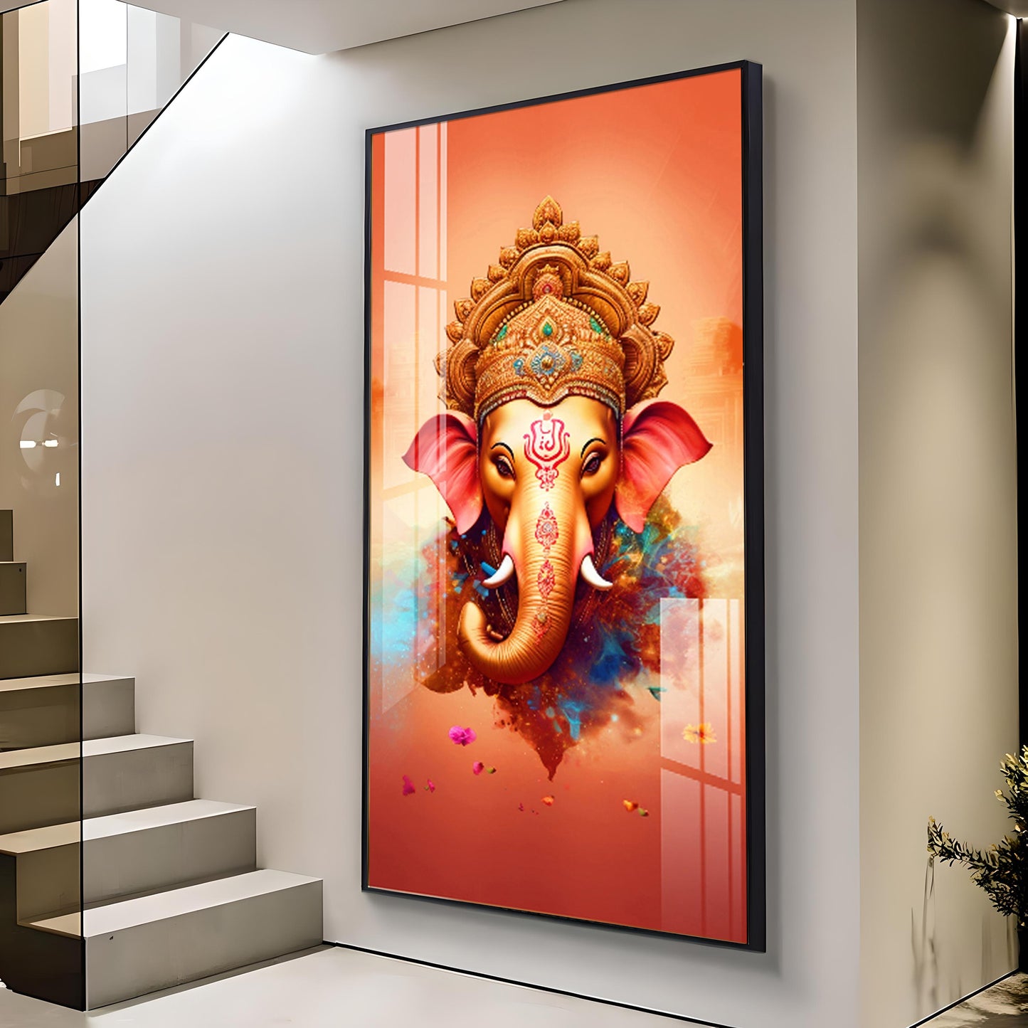 Ganpati Bappa Premium Acrylic Vertical Wall Art