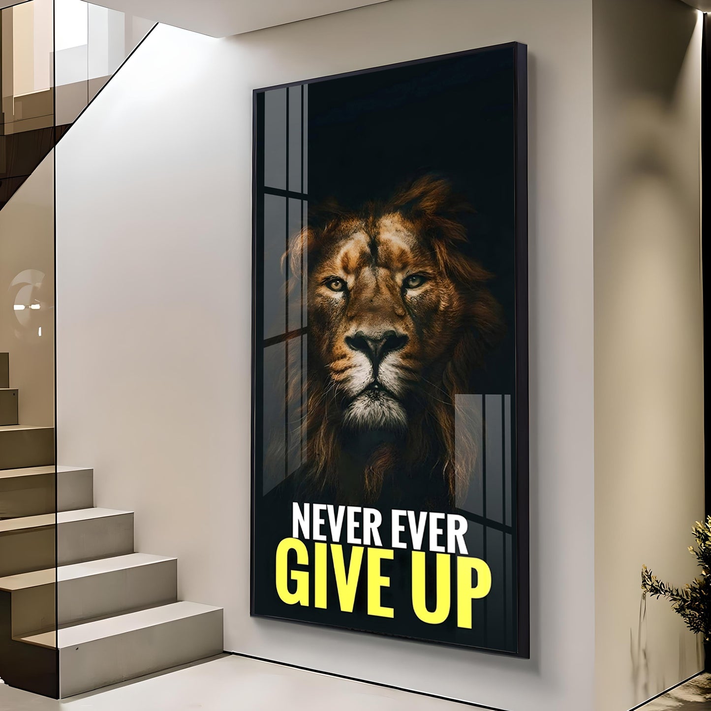 Never Give Up Premium Acrylic Vertical Wall Art