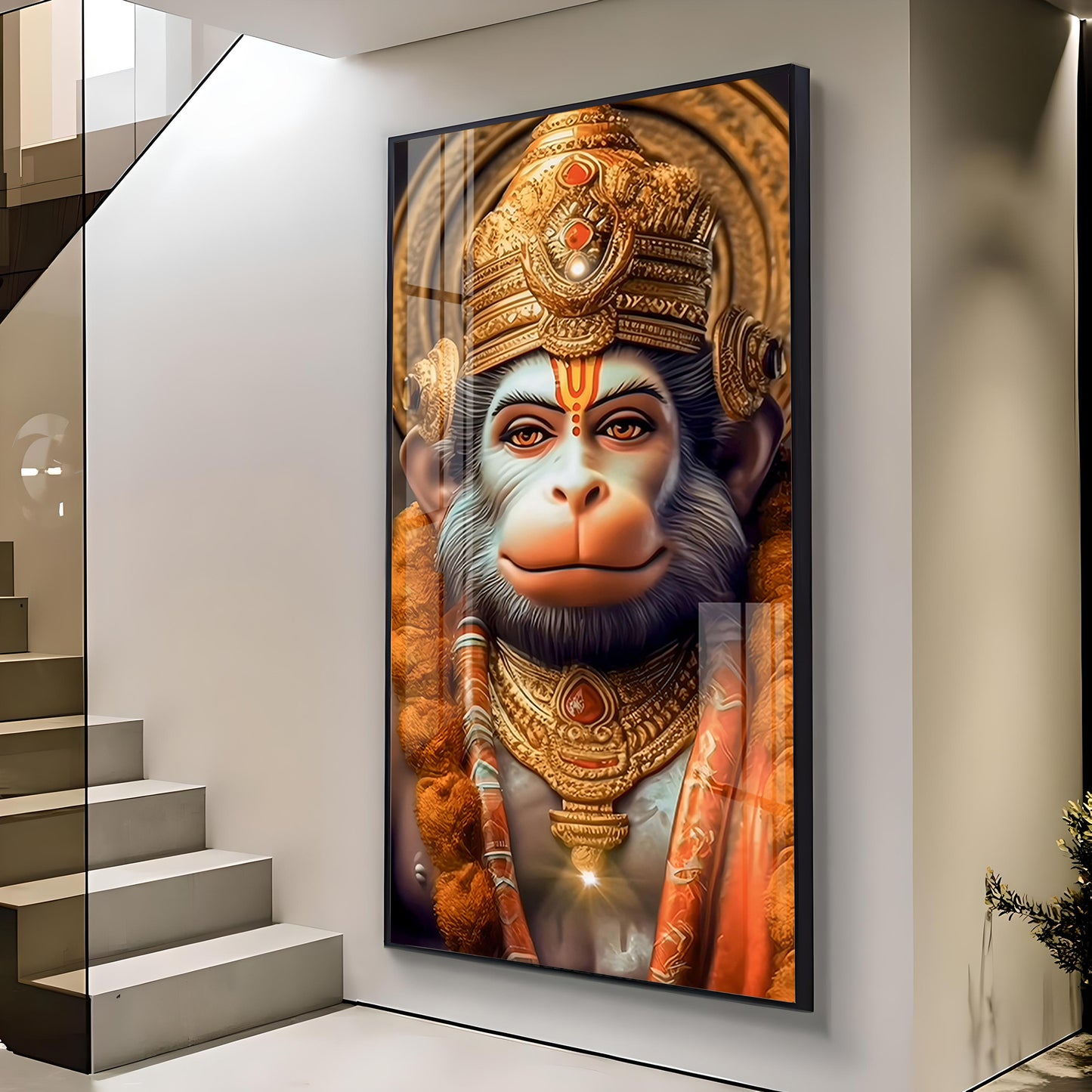 Maruti Nandan Premium Acrylic Vertical Wall Art