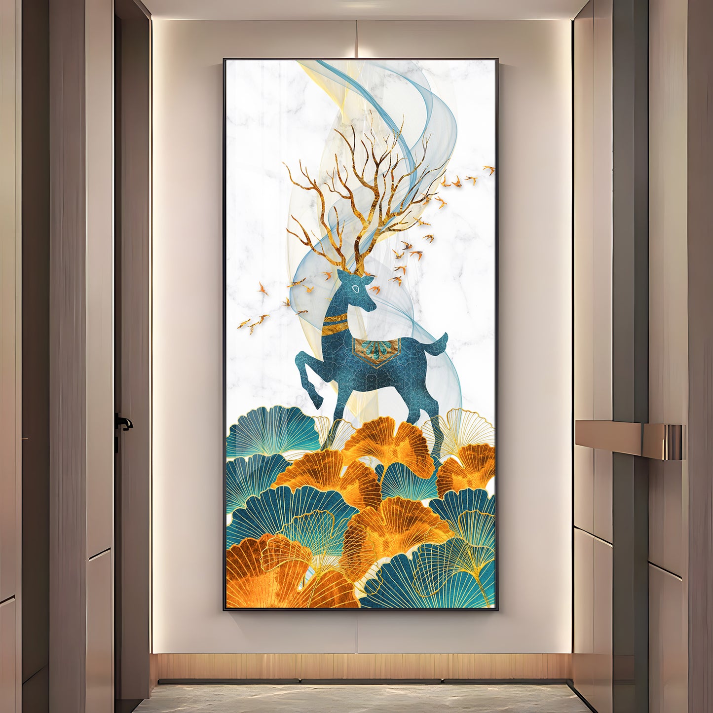 Decorated Deer Premium Acrylic Vertical Wall Art
