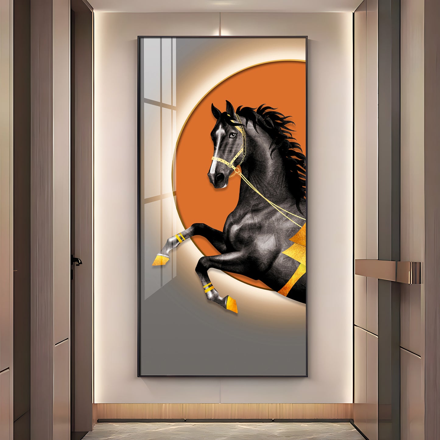 Luxury Court Horse Premium Acrylic Vertical Wall Art