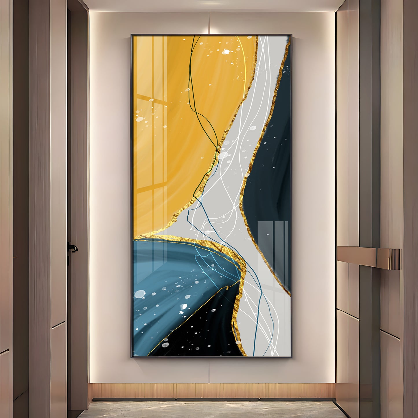 Multicolor Abstract Pattern Premium Acrylic Vertical Wall Art