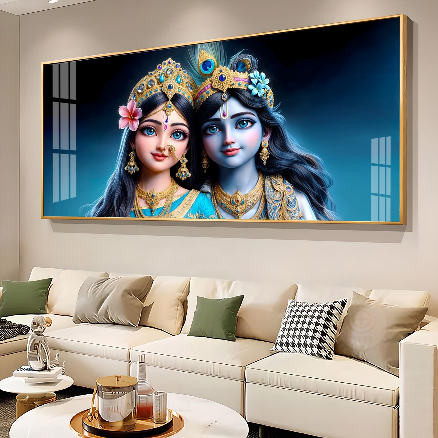 Krishna & Radha Serenity Premium Acrylic Horizontal Wall Art