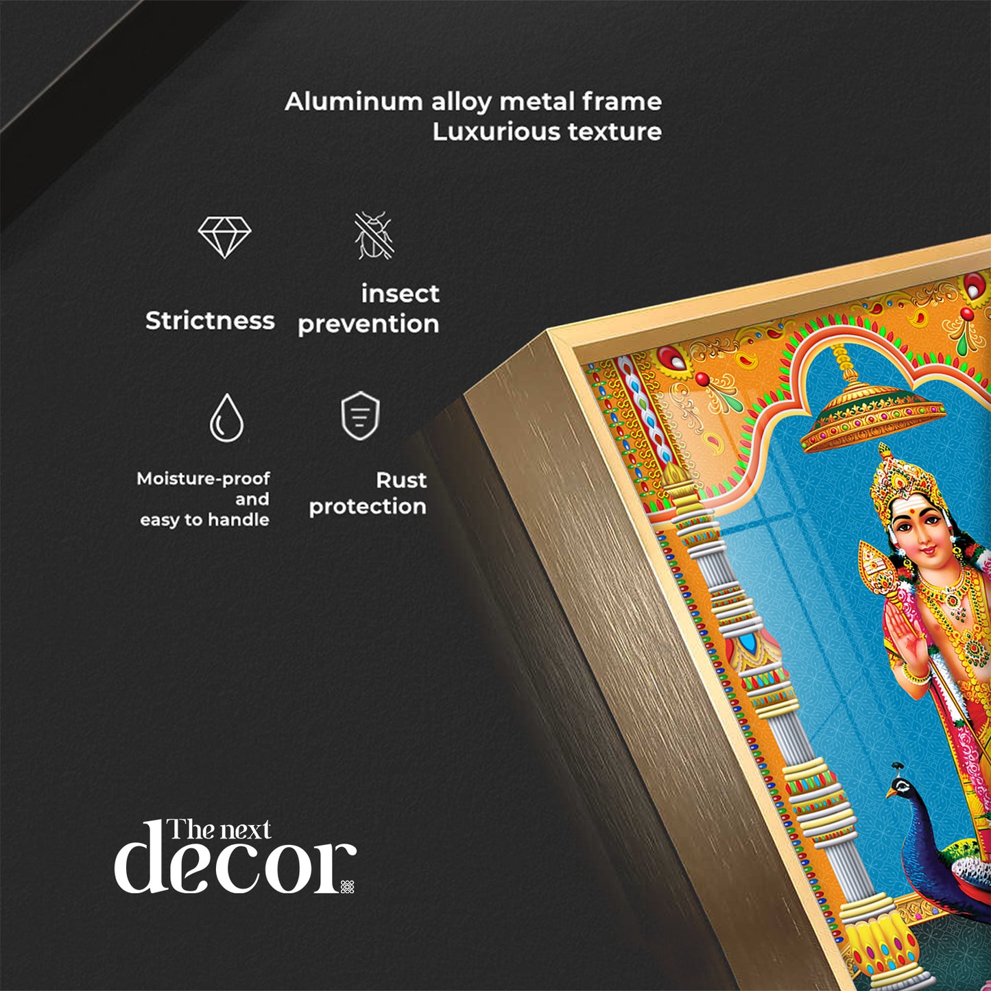 God Murugan Kartikeya Premium Acrylic Vertical Wall Art