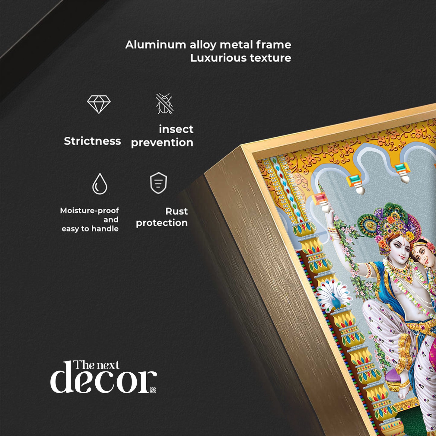 Sacred Radha and Krishna Premium Acrylic Vertical Wall Art