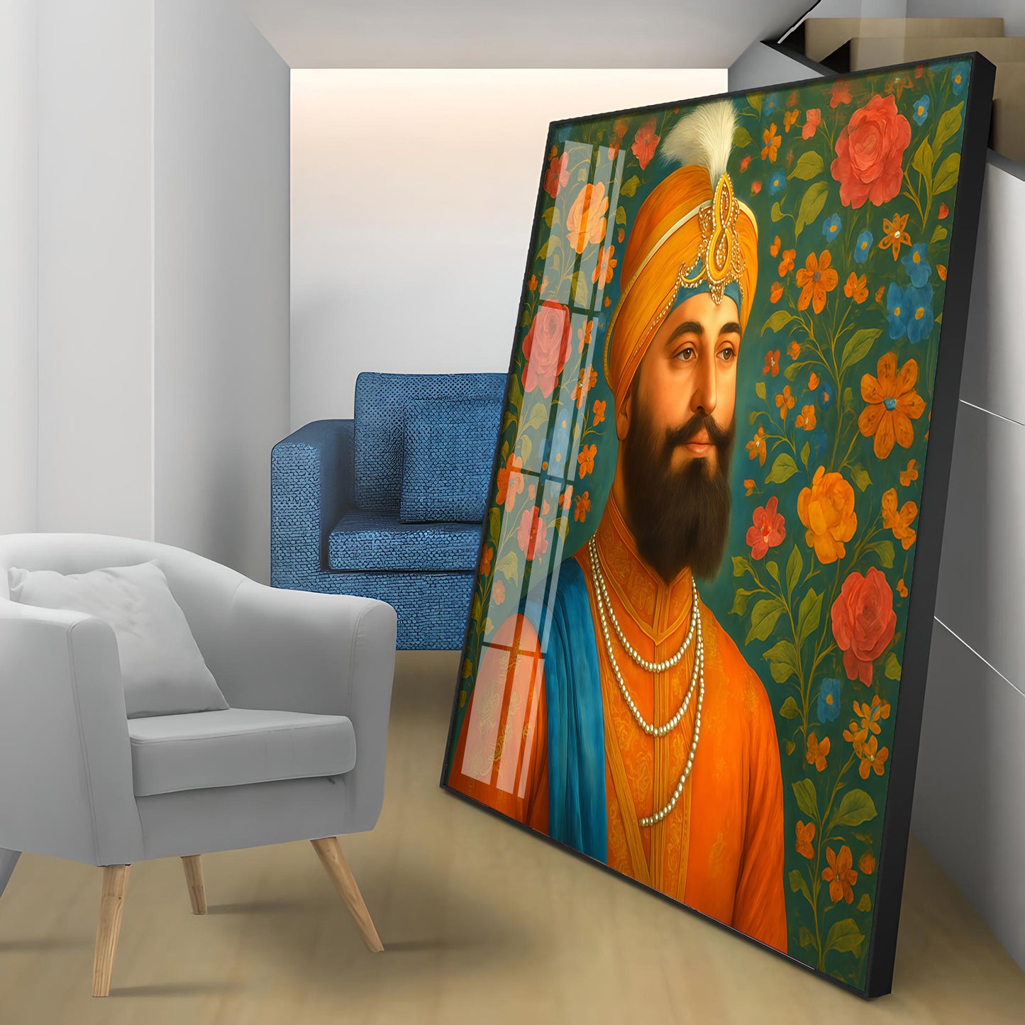 Shri Guru Gobind Singh Ji Premium Acrylic Square Wall Art