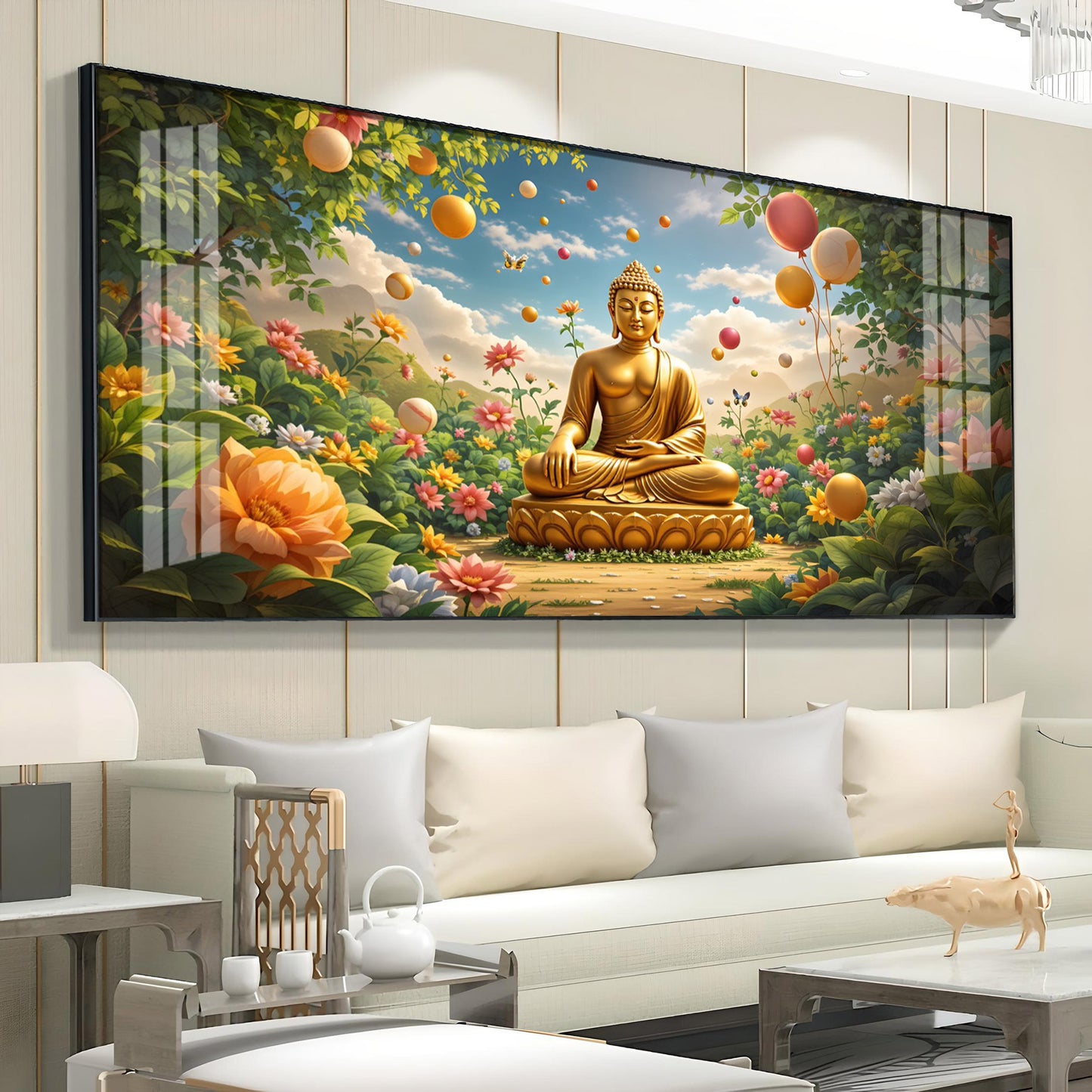 Buddha's Aura Premium Acrylic Horizontal Wall Art