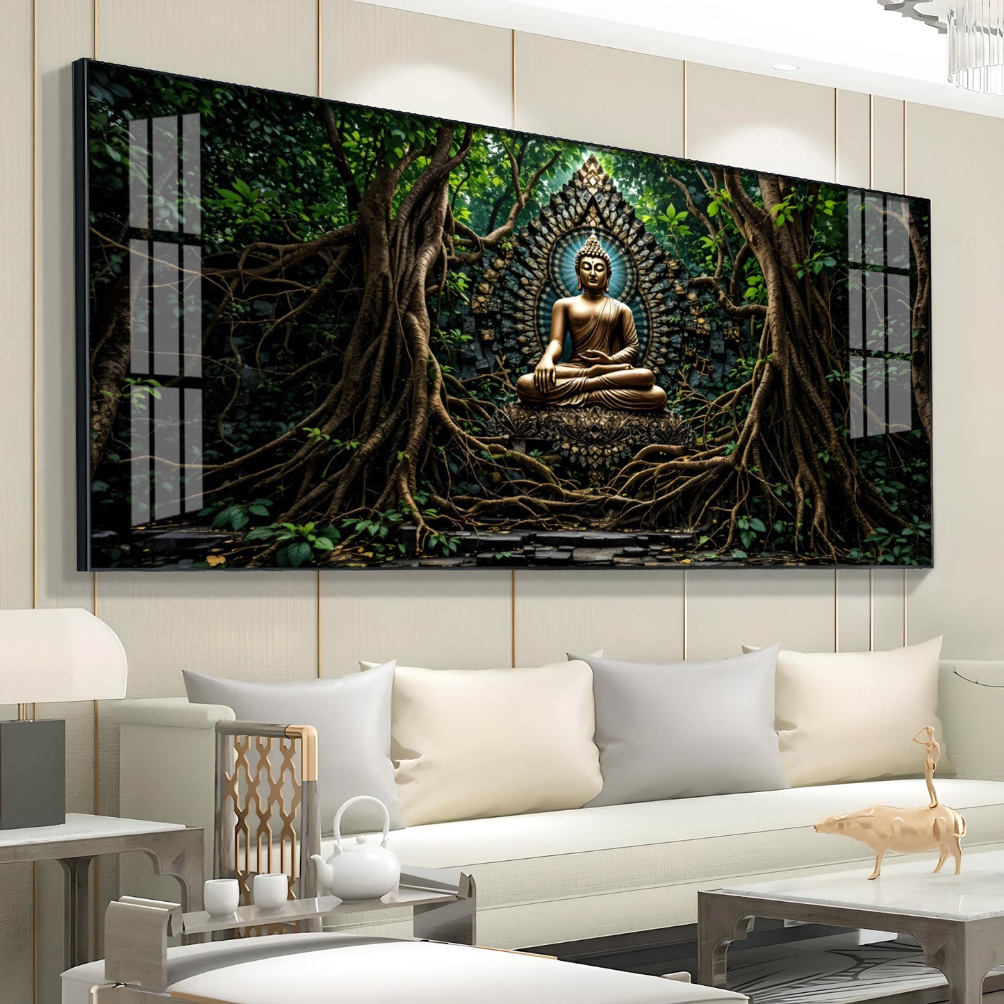 Ethereal Buddha Vision Premium Acrylic Horizontal Wall Art