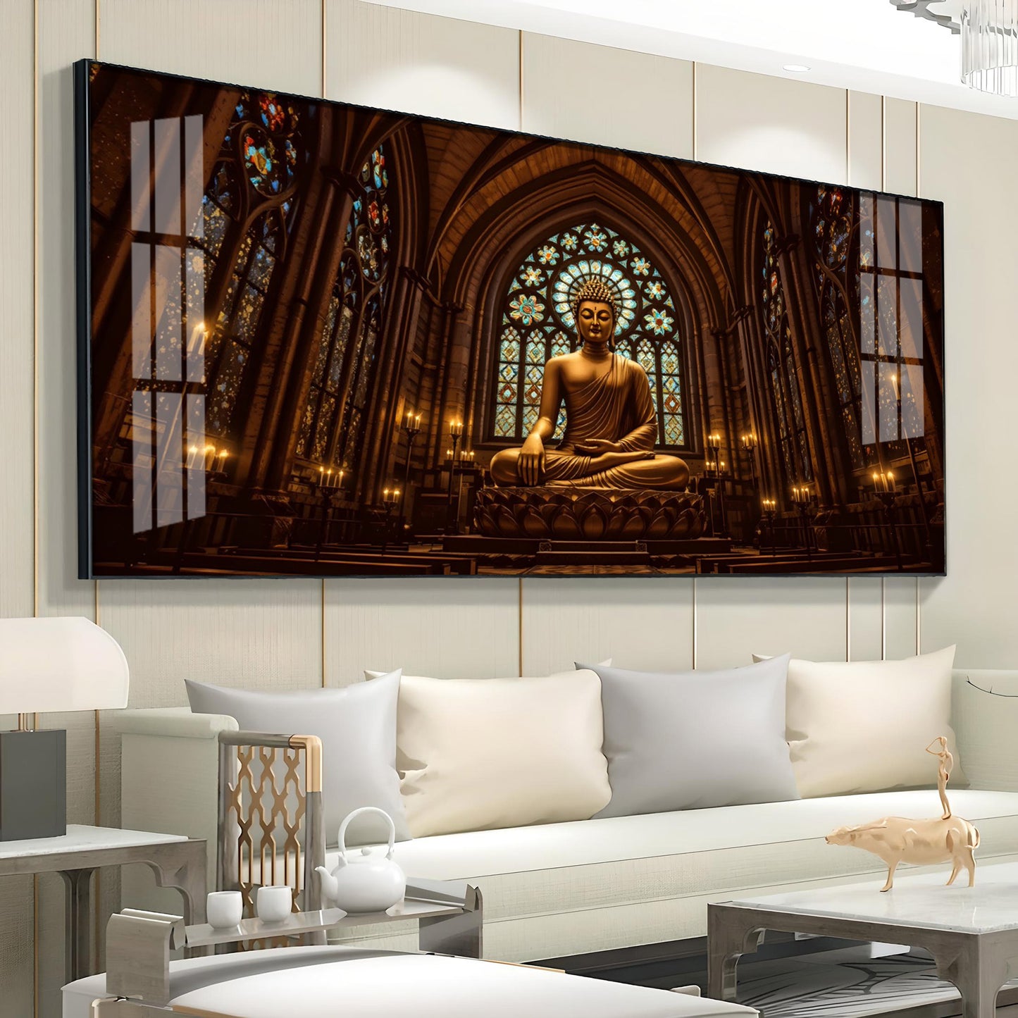 Majestic Buddha Premium Acrylic Horizontal Wall Art