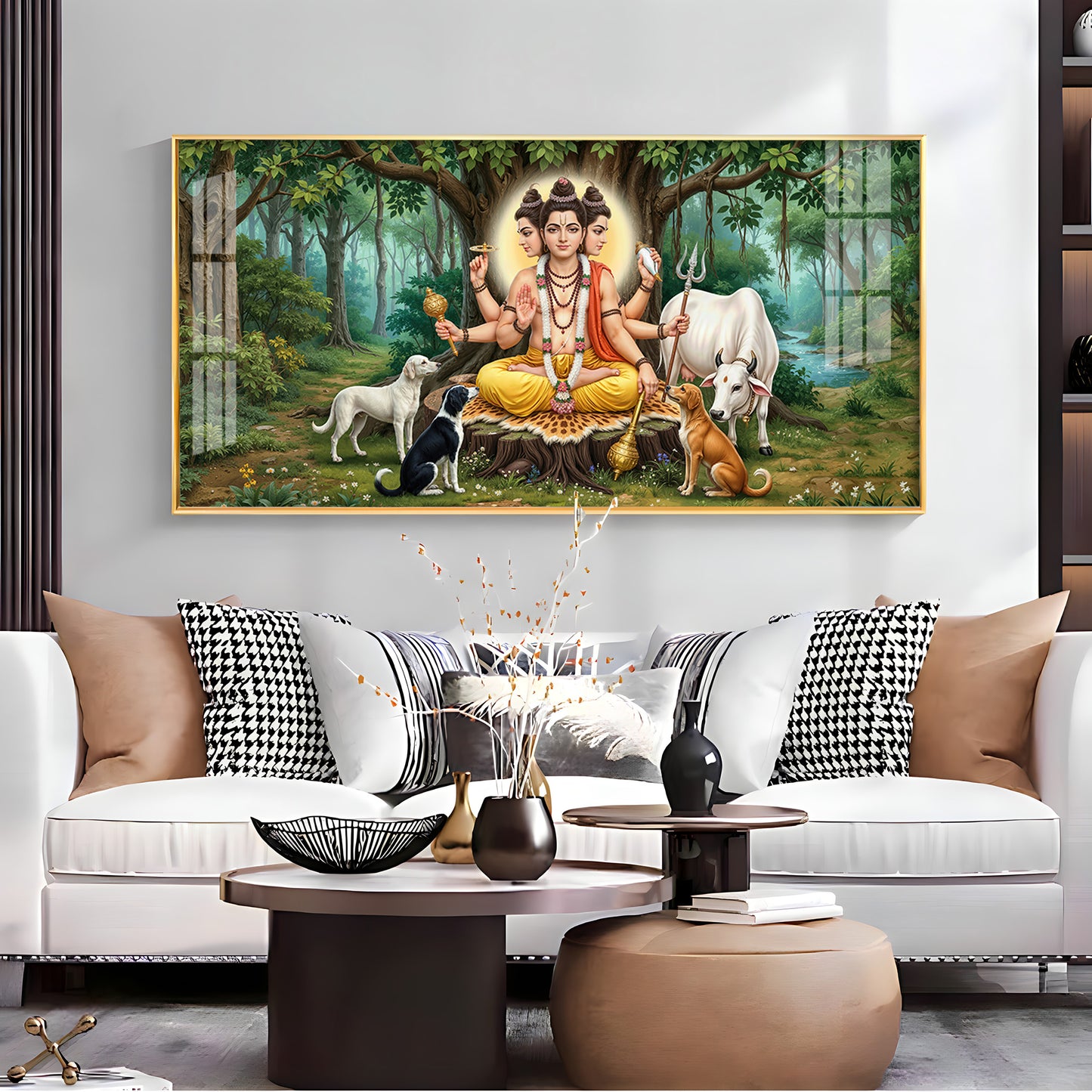 Lord Dattatreya Dattaguru Premium Acrylic Horizontal Wall Art