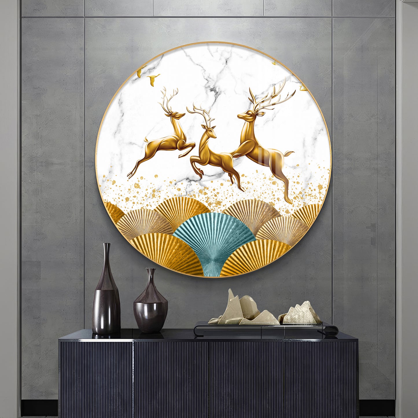 Enchanted Deer Premium Acrylic Round Wall Art