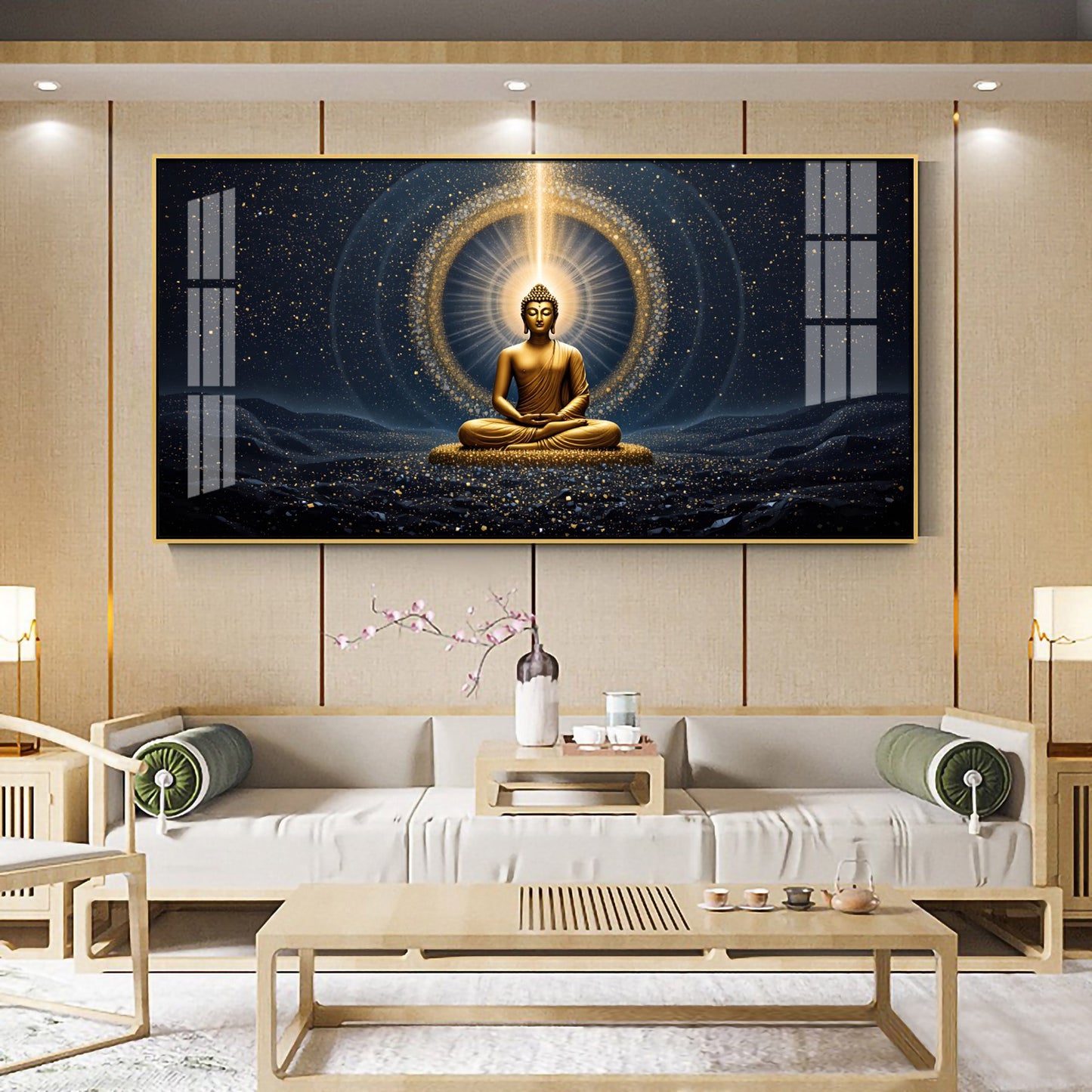Radiant Buddha Reflection Premium Acrylic Horizontal Wall Art