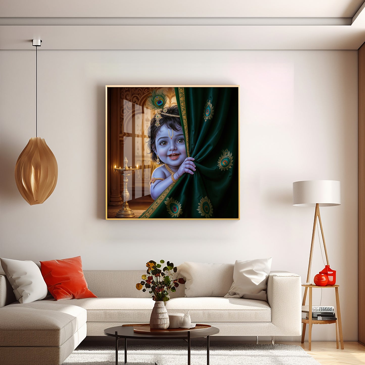 Little Lord kanha Premium Acrylic Square Wall Art