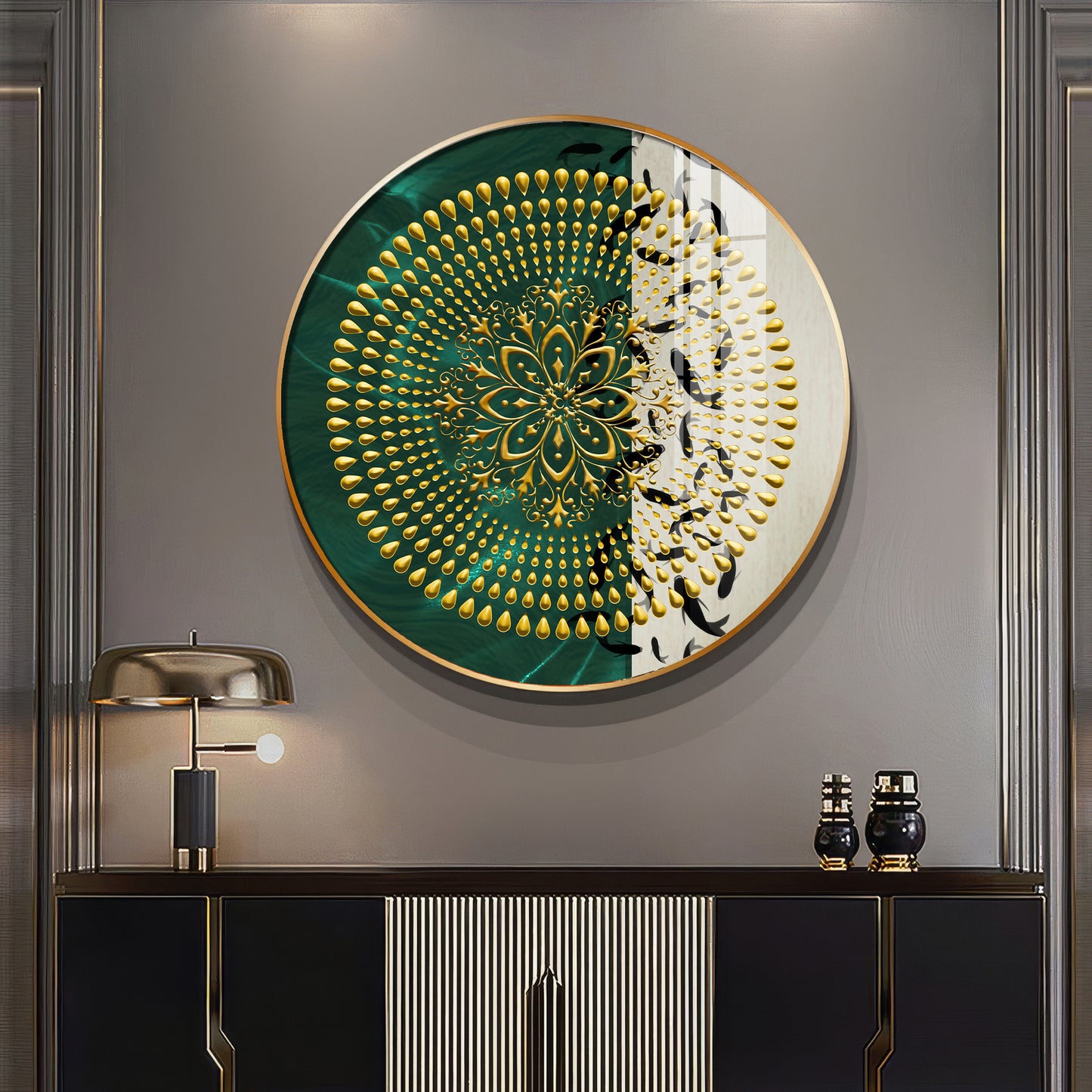 Golden Grove Premium Acrylic Round Wall Art