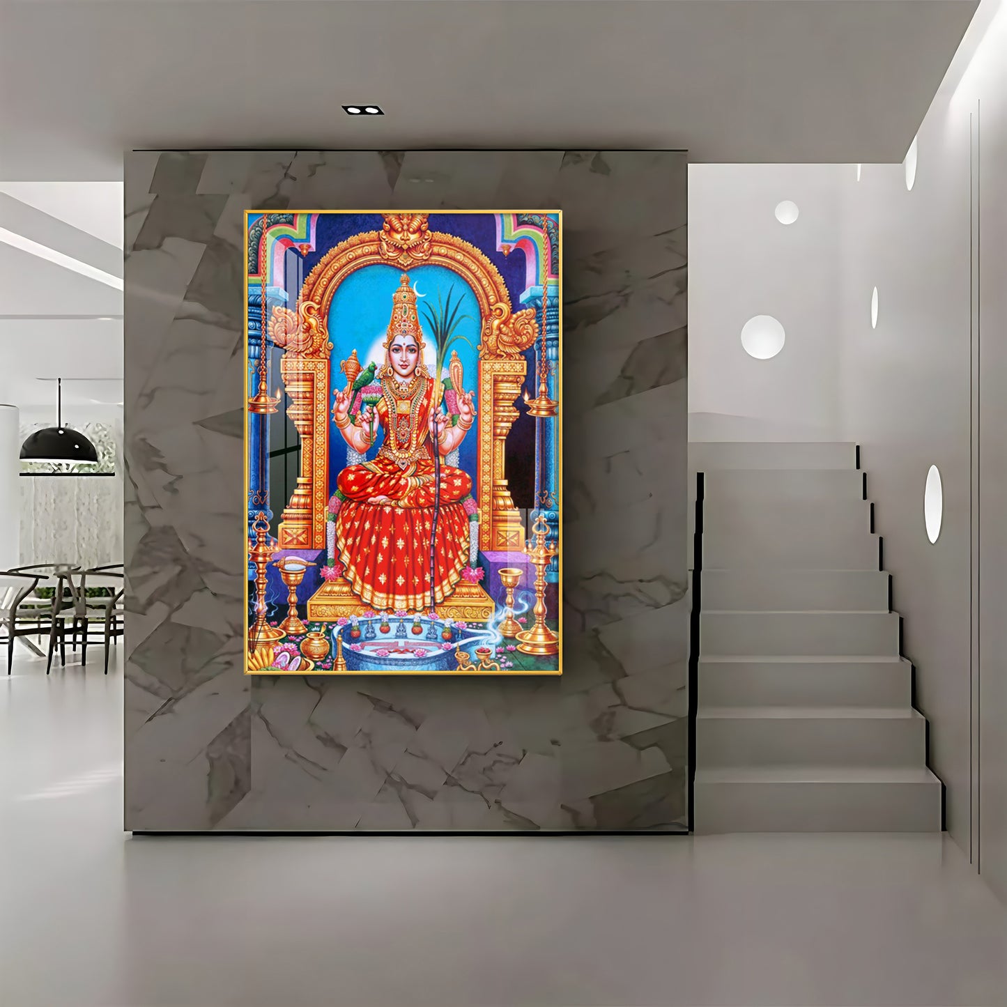 Goddess Kamakshi Amman Premium Acrylic Vertical Wall Art
