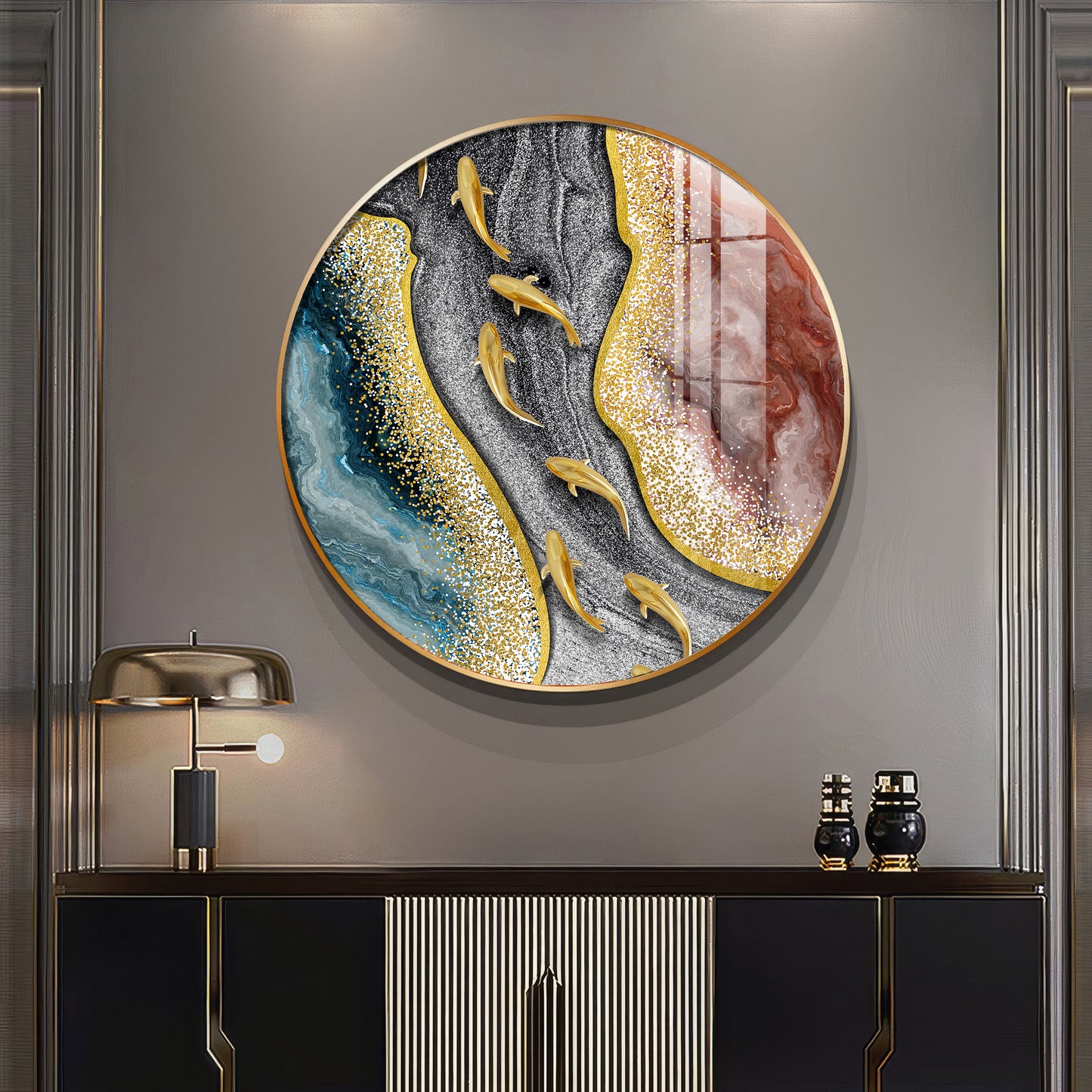 Oceanic Embrace Premium Acrylic Round Wall Art