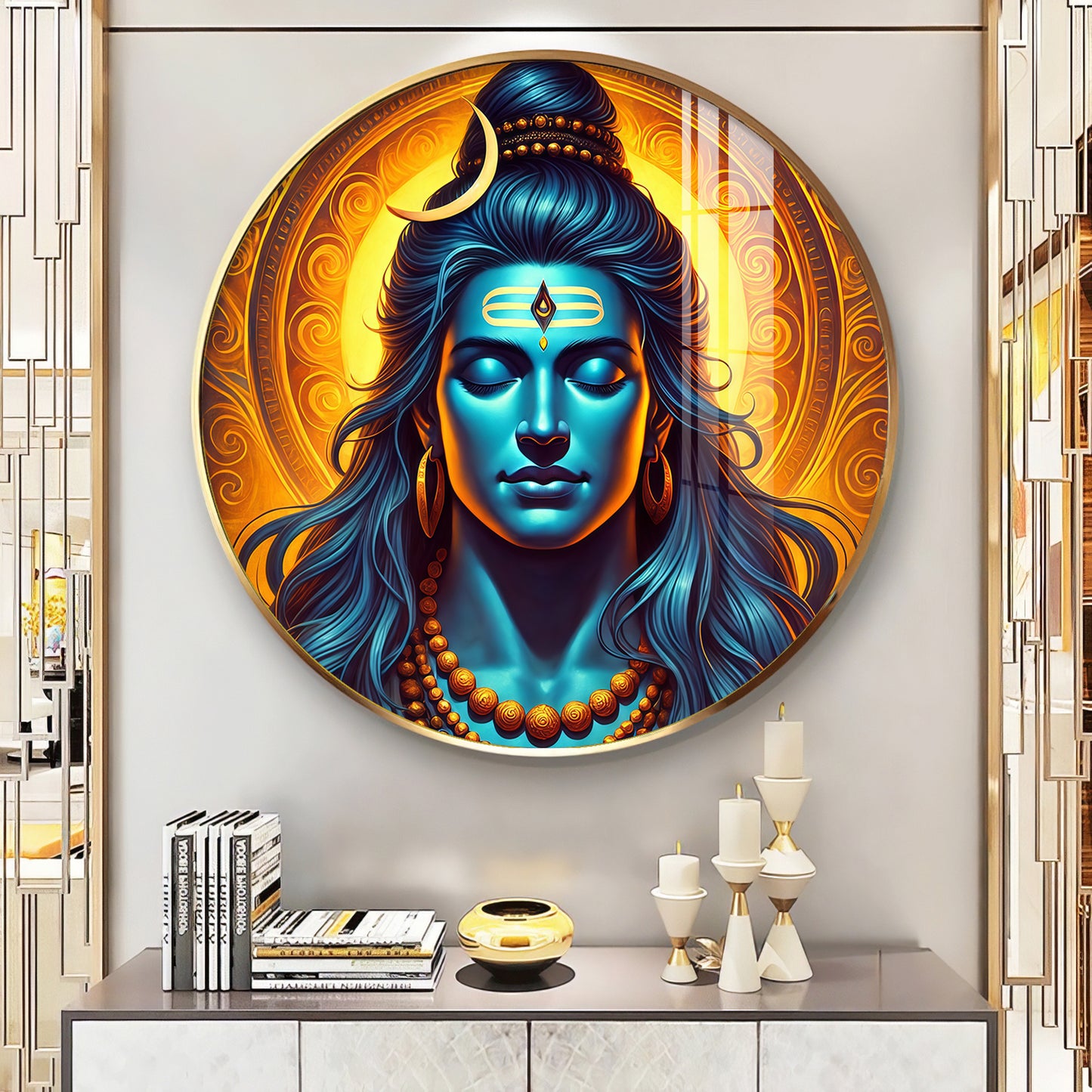 Supreme Soul Shiva Premium Acrylic Round Wall Art
