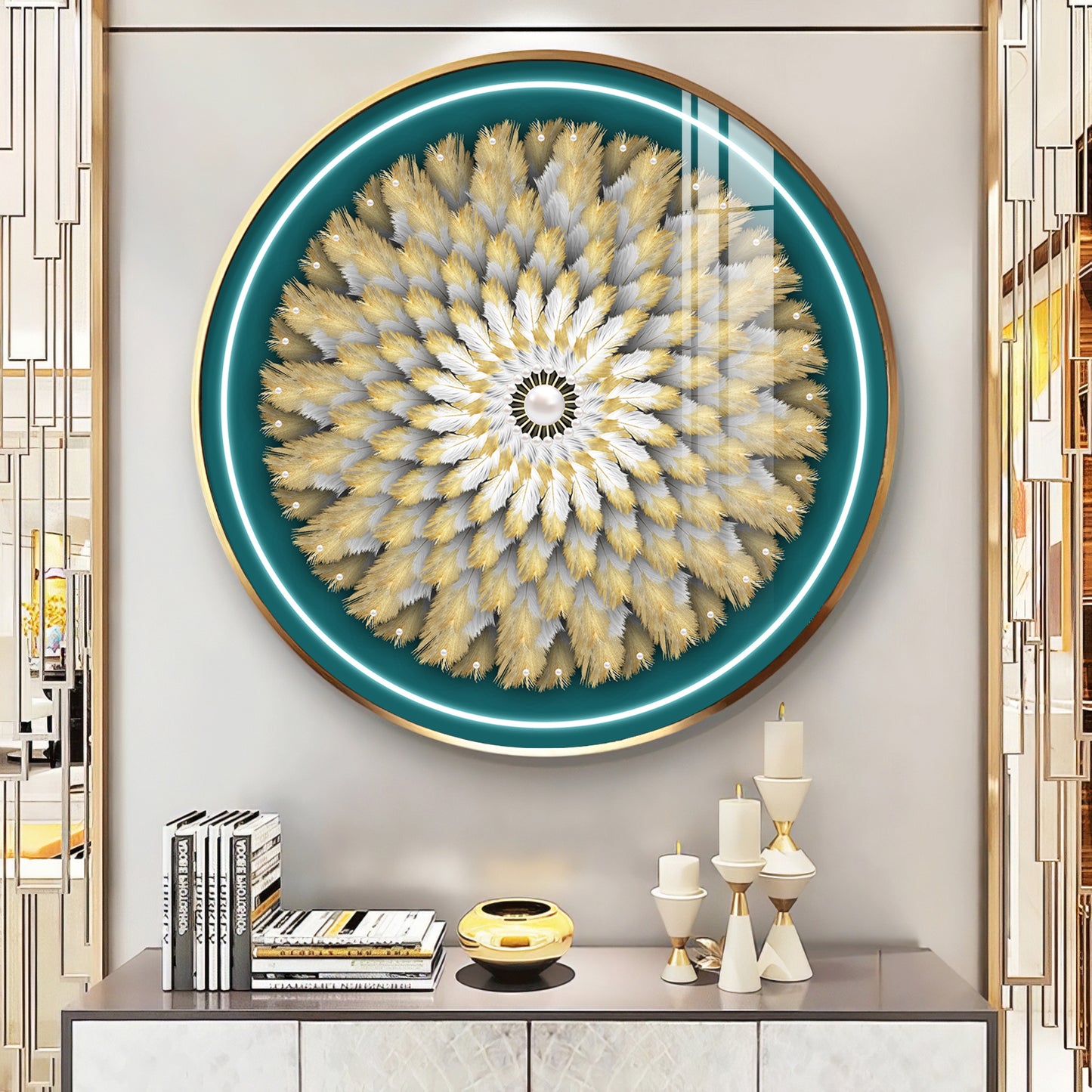 Majestic Whirl Premium Acrylic Round Wall Art