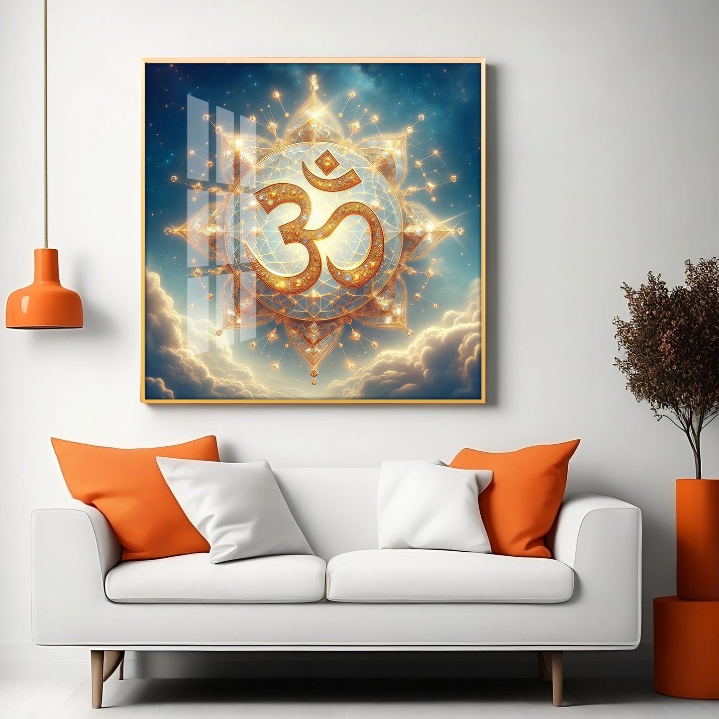Divine Ohm Symbol Premium Acrylic Square Wall Art