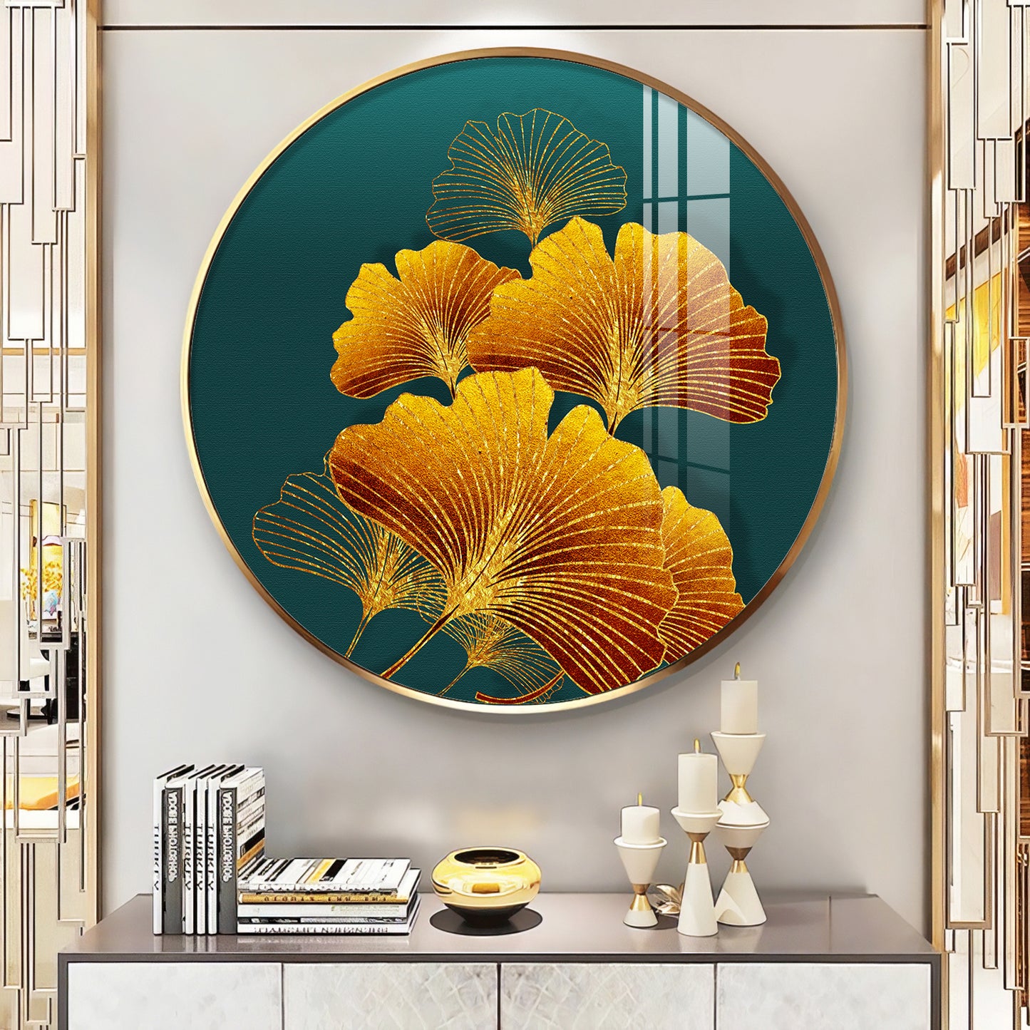 Sunlit Blossom Premium Acrylic Round Wall Art