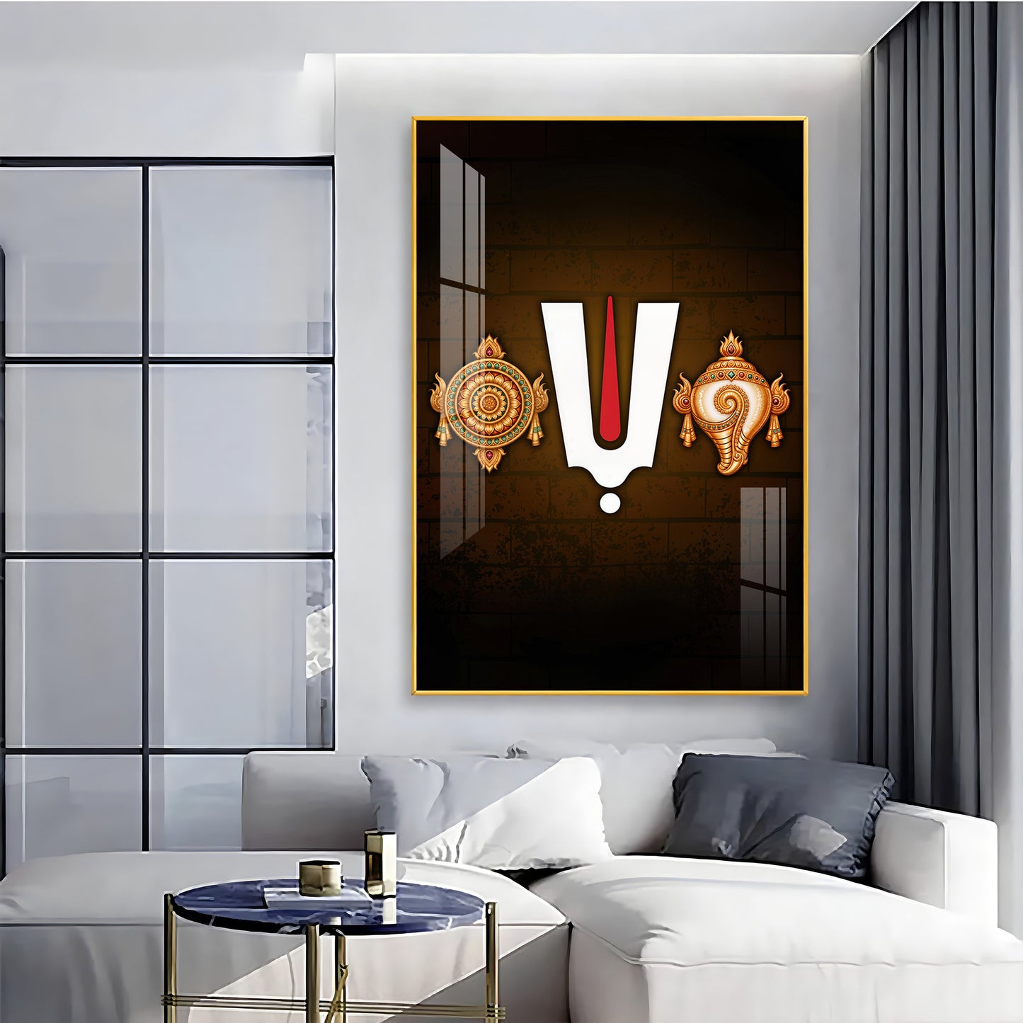 Tirupati Balaji Tilak Premium Acrylic Vertical Wall Art