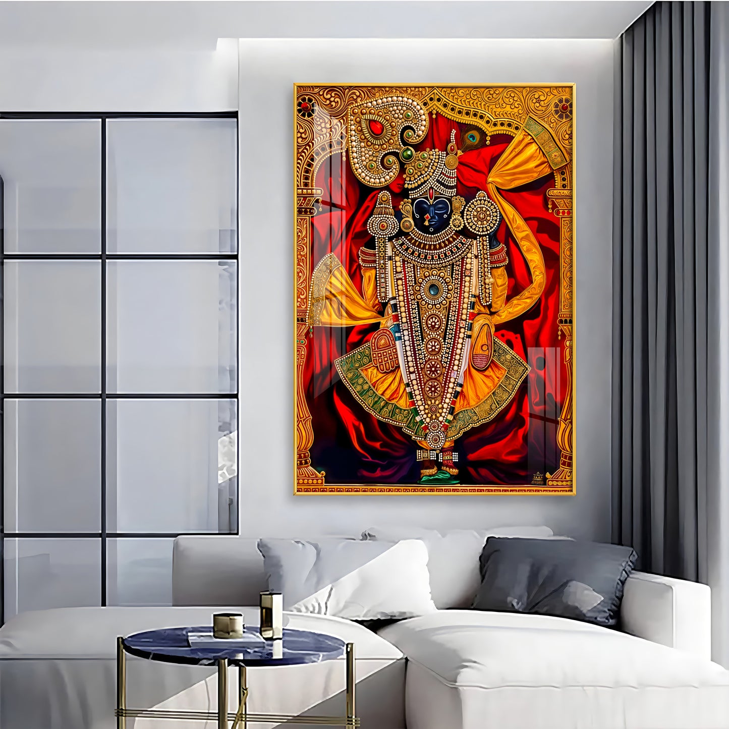 Dwarkadhish Premium Acrylic Vertical Wall Art