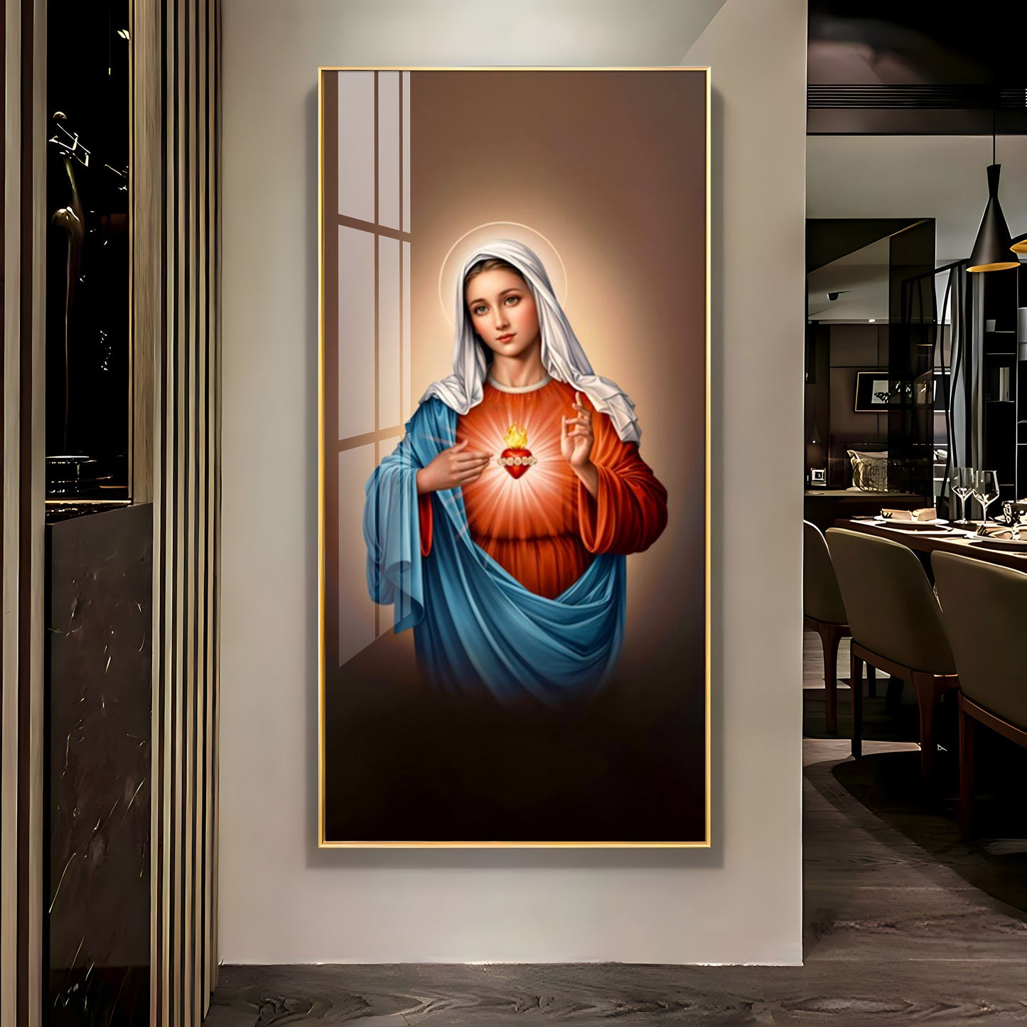 The Heart of Mary Premium Acrylic Vertical Wall Art