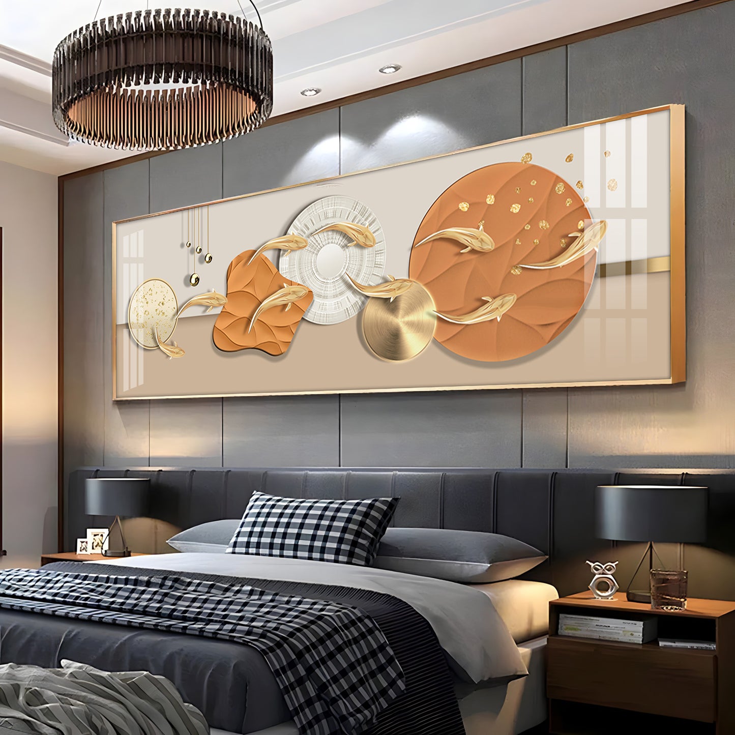 Radiant Gold Fish Premium Acrylic Horizontal Wall Art