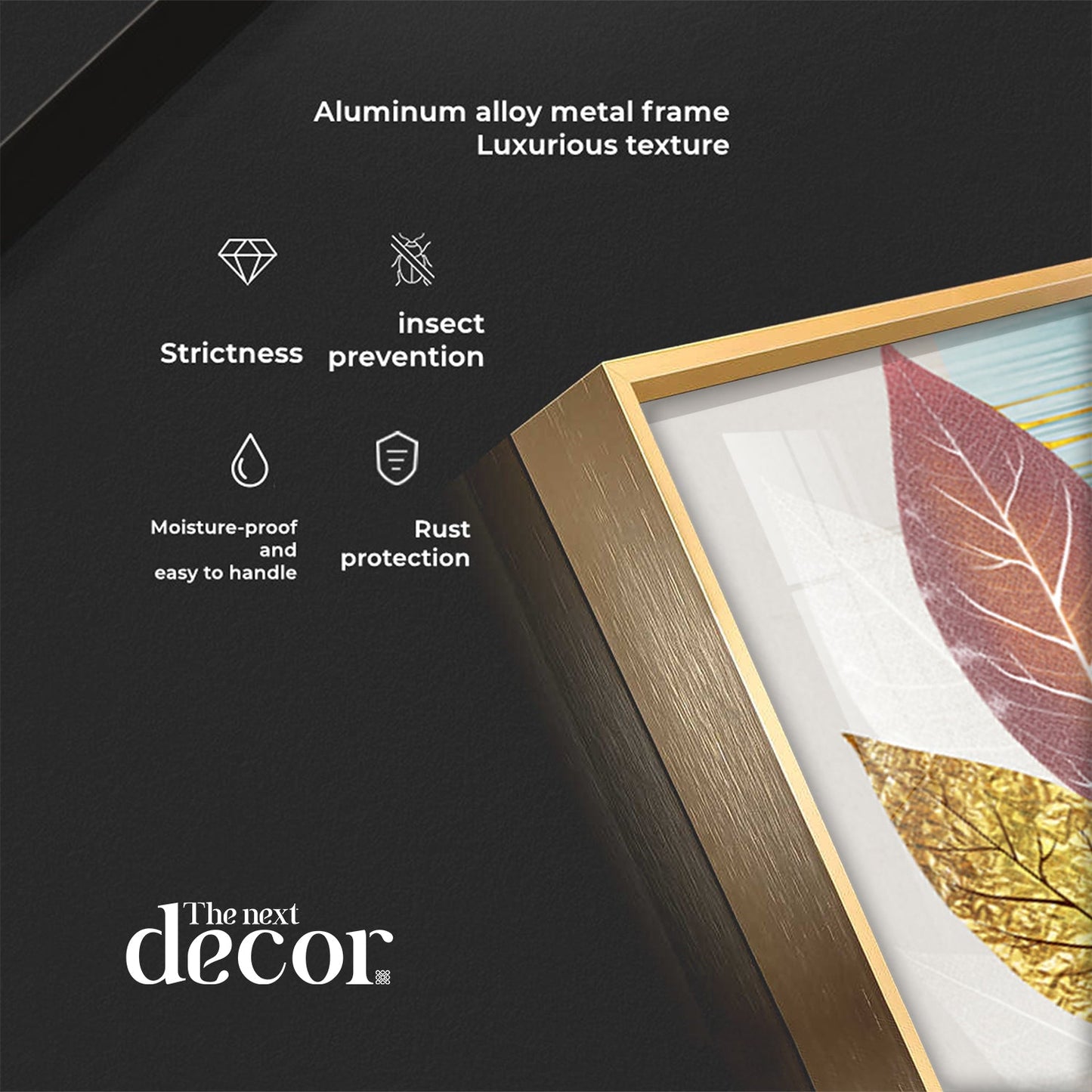 Beautiful Shiny Leaves Luxury Crystal Vertical Wall Art - The Next Decor