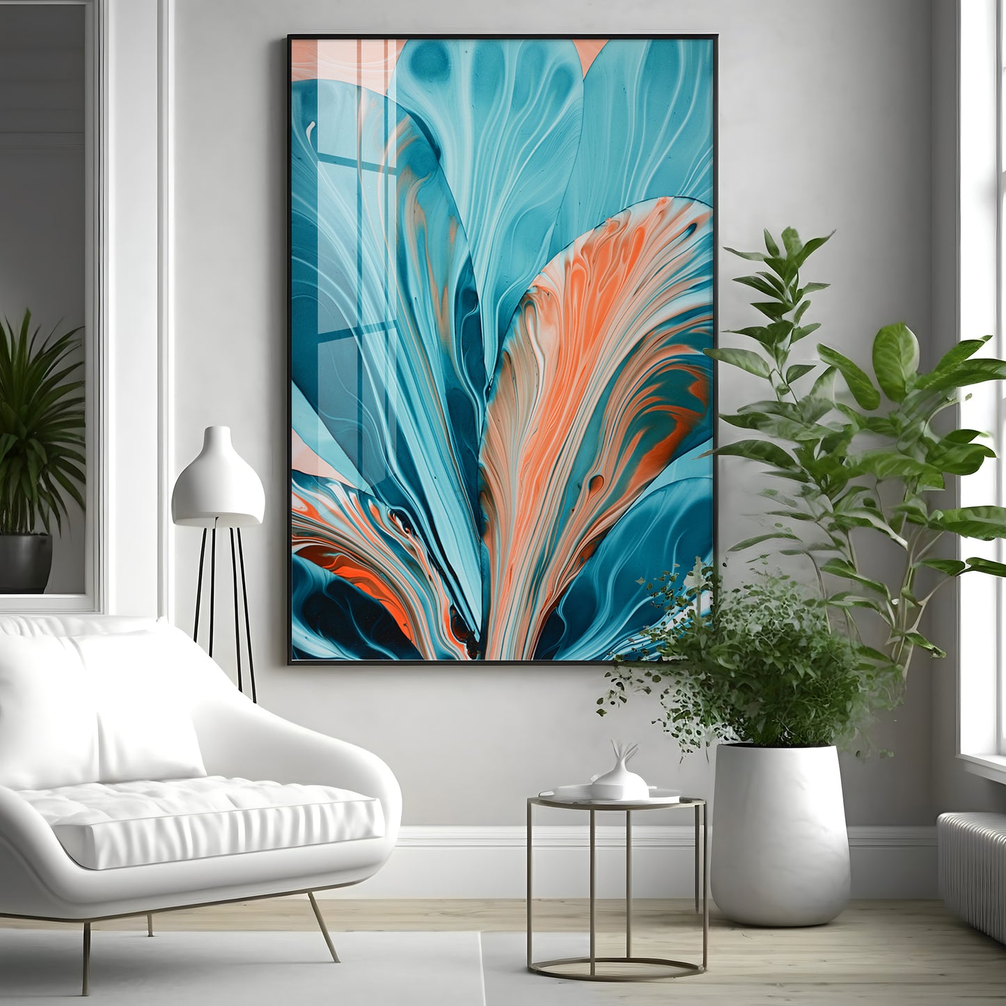 Vibrant Bloom Fusion Premium Acrylic Vertical Wall Art