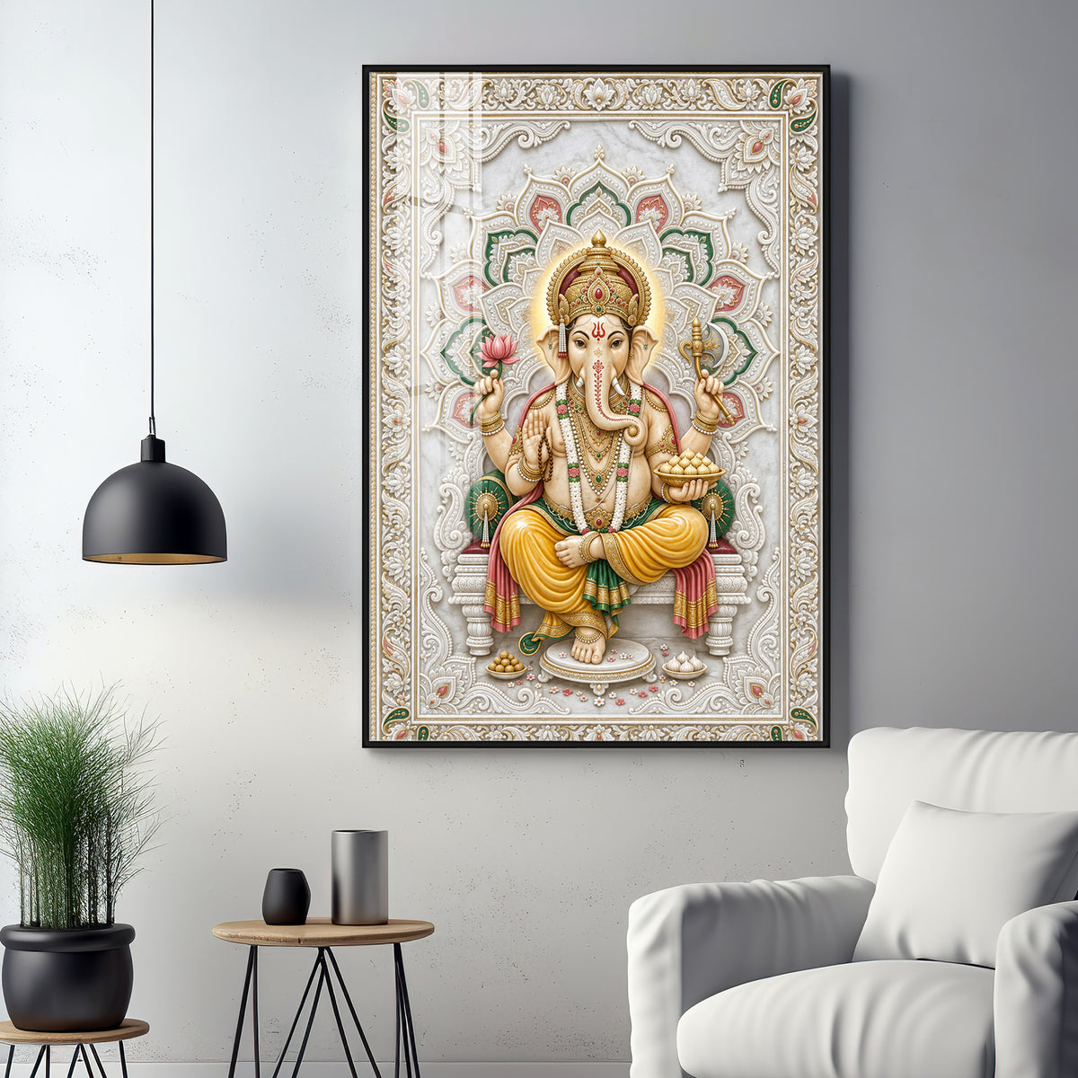 Lord Vinayak Premium Acrylic Vertical Wall Art