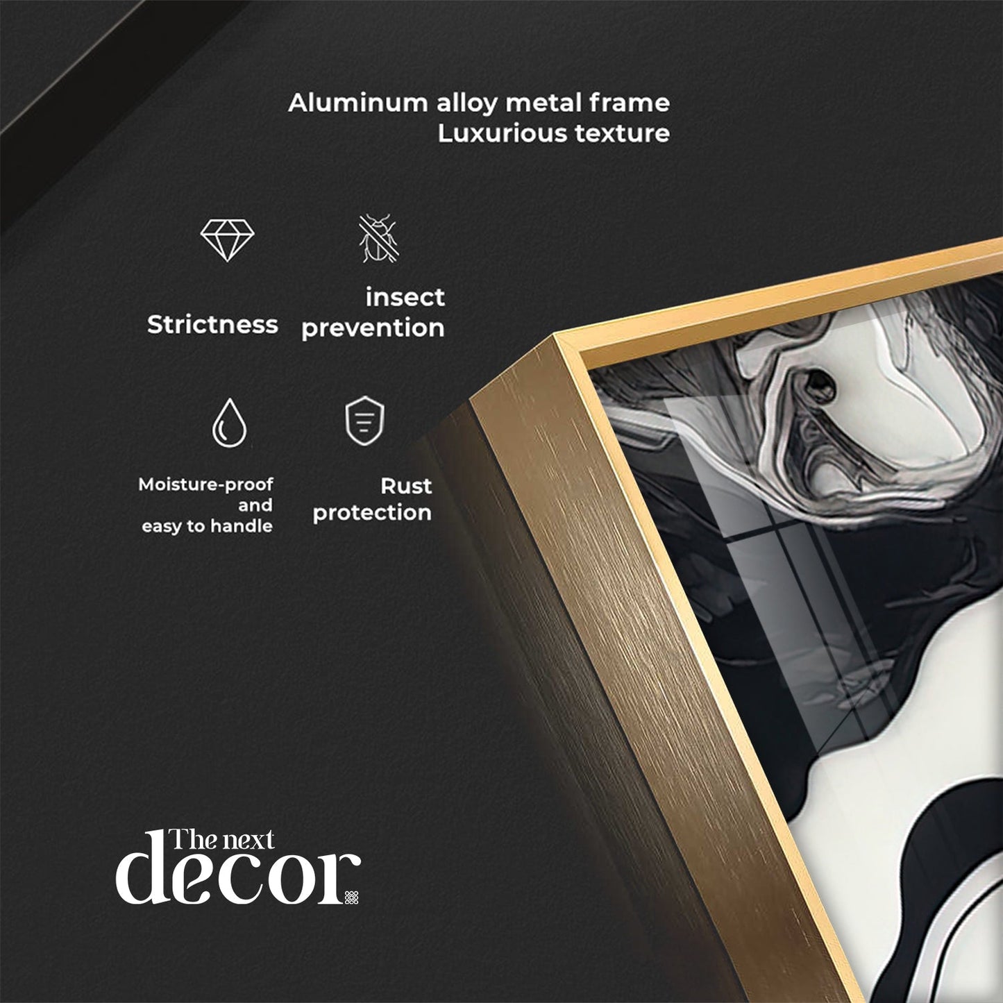 Black & Golden Splash Premium Acrylic Vertical Wall Art (set of 4) - The Next Decor