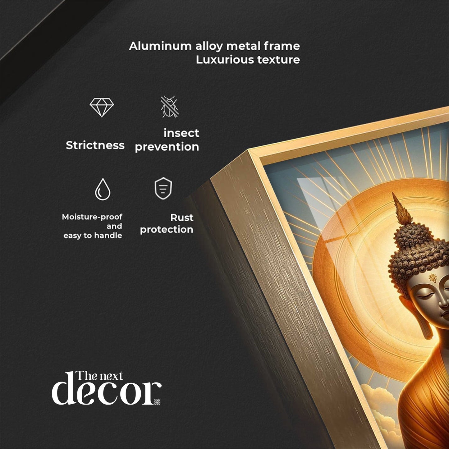 Buddha In Sunlit Halo Effect Premium Acrylic Wall Art - The Next Decor