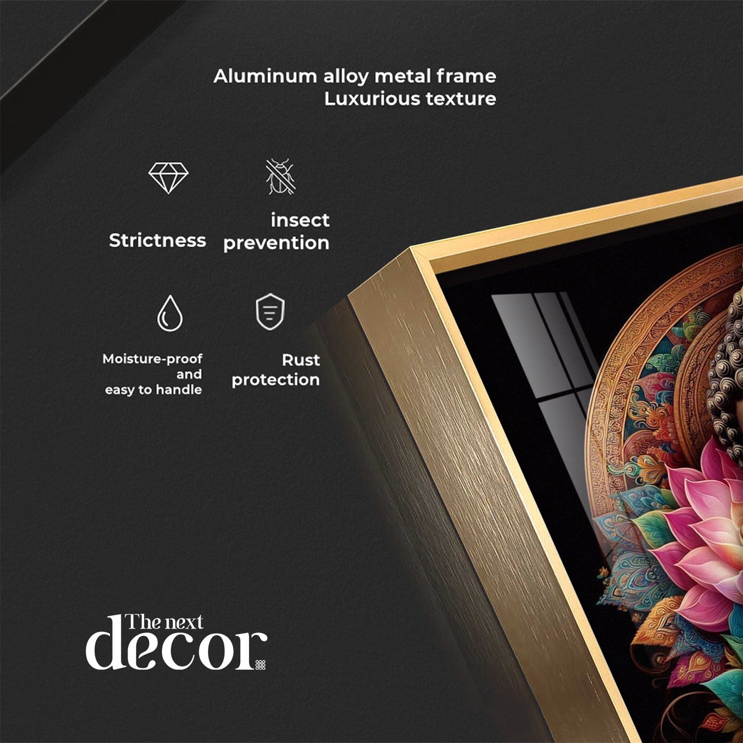 Buddha With Multicolor Lotus Petal Premium Acrylic Wall Art - The Next Decor